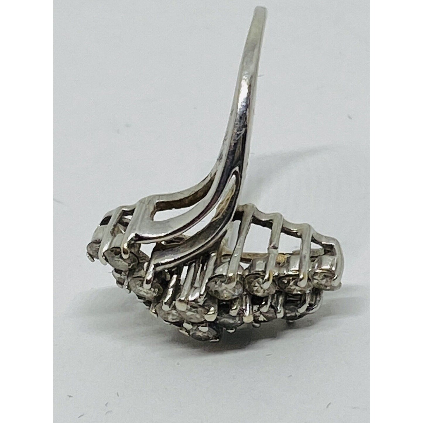 Vintage Estate 14k White Gold 1.28CTW Diamond Cluster Ring, Size 7.25