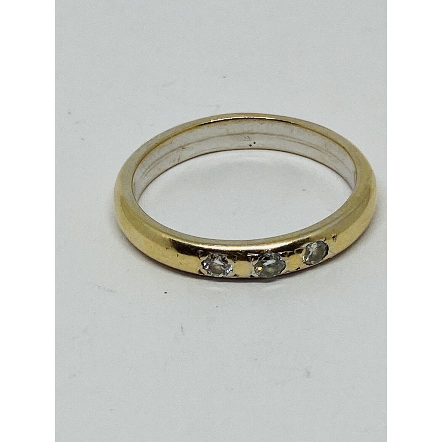 14K Two Tone Gold 0.18 Ct Diamond Band Ring 5 Grams Size 10
