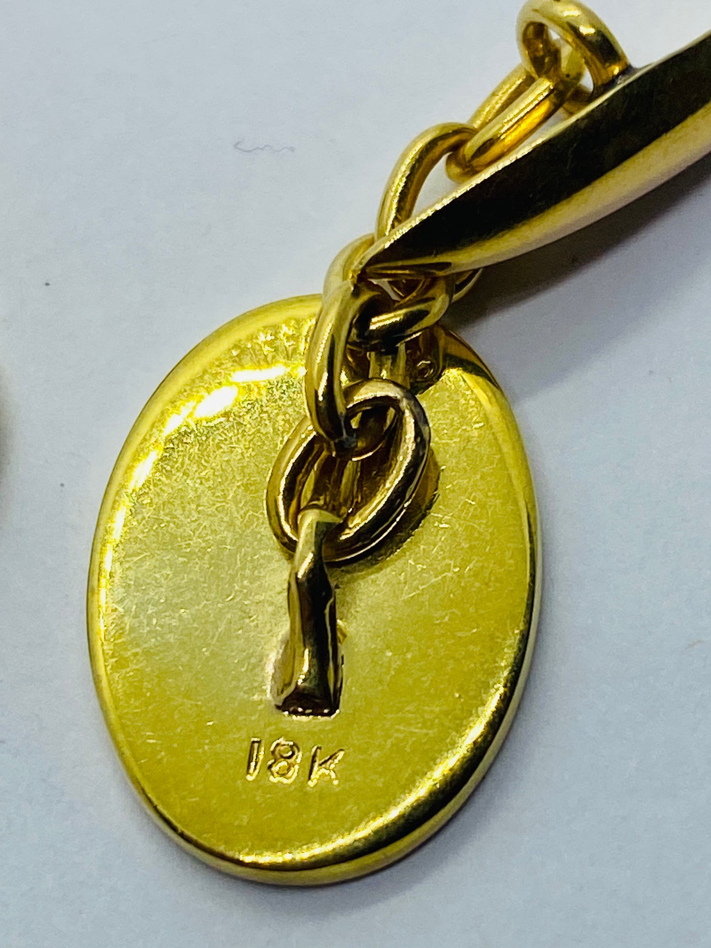 Rare Vintage Tiffany & Co. 18K Yellow Gold texture Oval Cuff Links