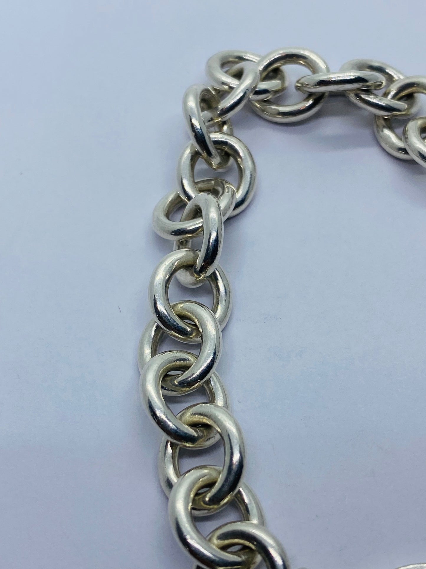 $575 Return To Tiffany & Co 8.5" New Version Toggle Heart Bracelet Silver Pouch