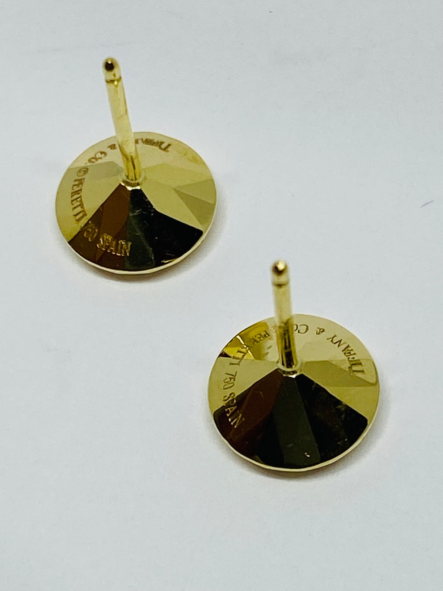Tiffany & Co Vintage Elsa Peretti 18k Yellow Gold 2 Carat FACET Pierced Earrings