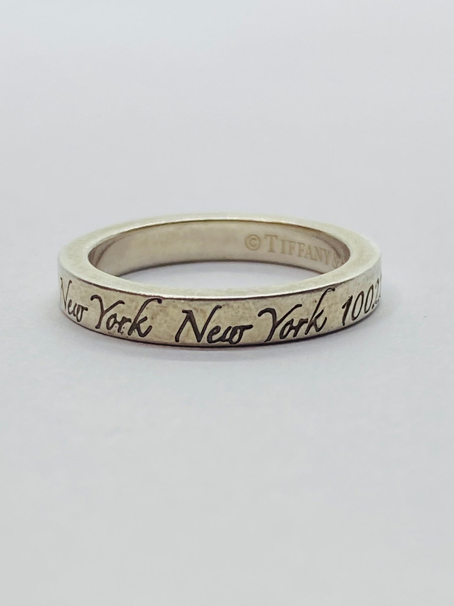 Tiffany & Co Sterling Silver Notes 925 Narrow Band Ring Size 3.75
