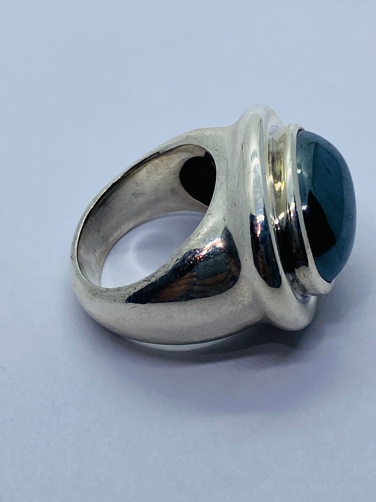 Tiffany & Co. Paloma Picasso925 Sterling Silver Cabochon Hematite Ring 7