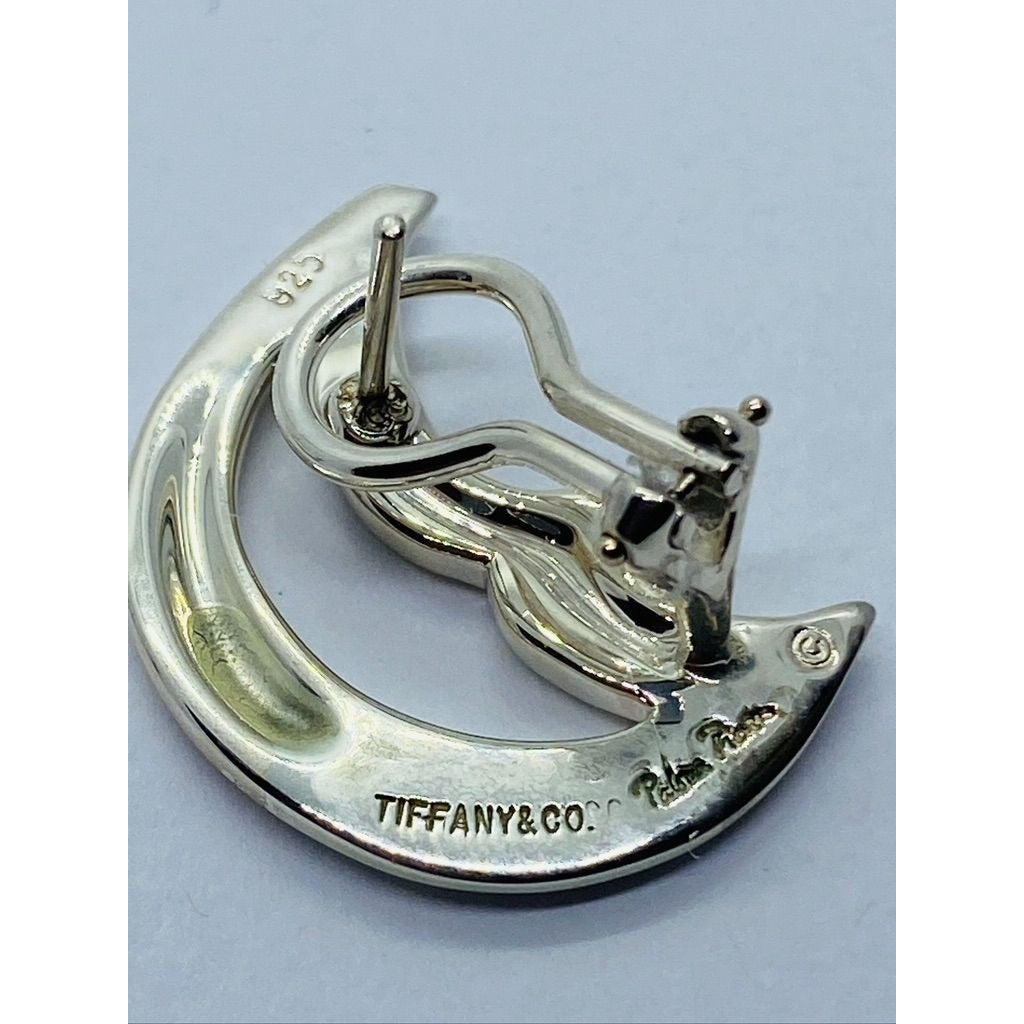 Tiffany & Co Paloma Picasso Half Moon Clip On Post Earrings Sterling Silver 925