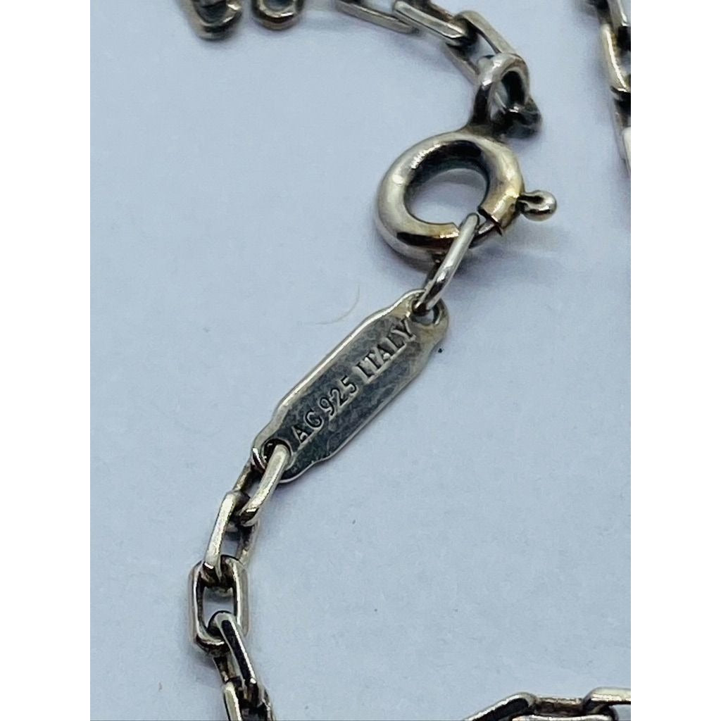Tiffany & Co LOVE Cube Necklace Pendant Charm 17.75 Chain Silver ERA