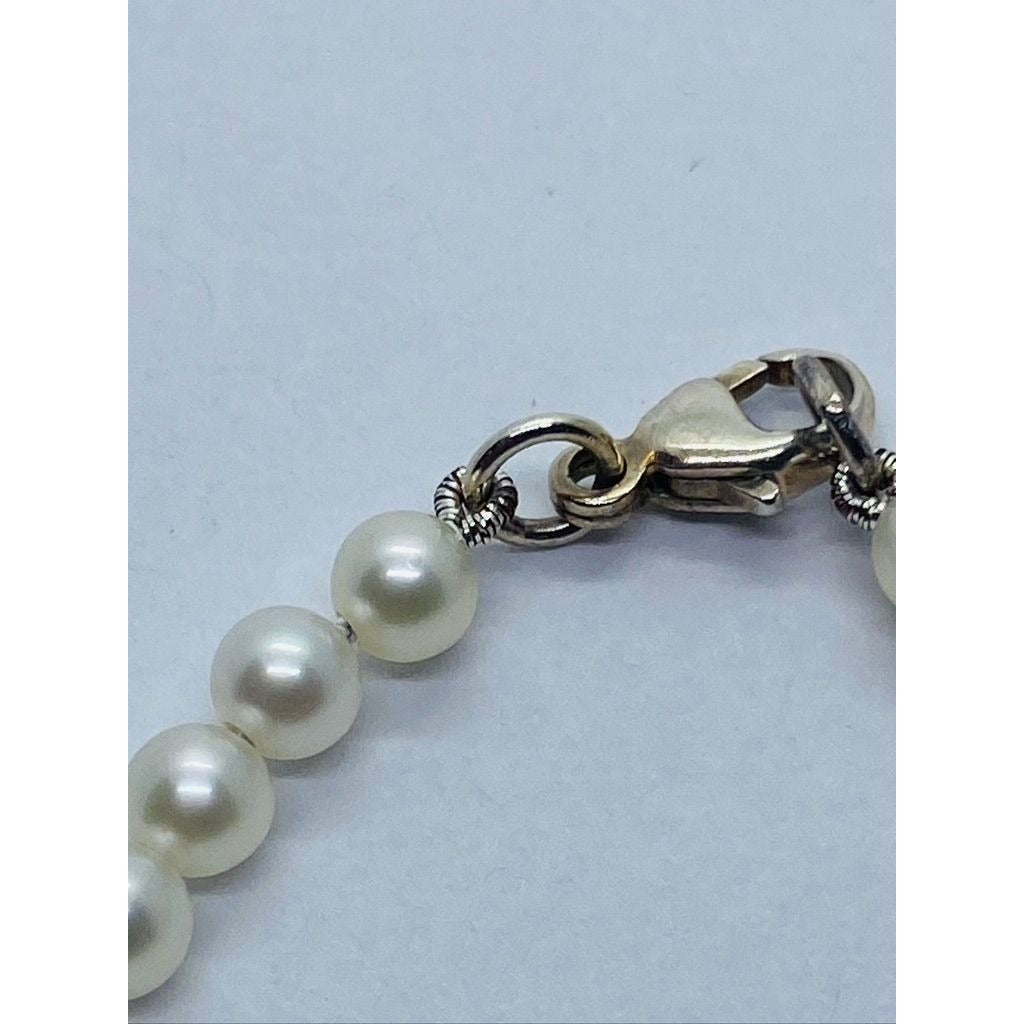 TIFFANY & CO. Return to Tiffany Mini Heart Pearl Bracelet 925 Silver