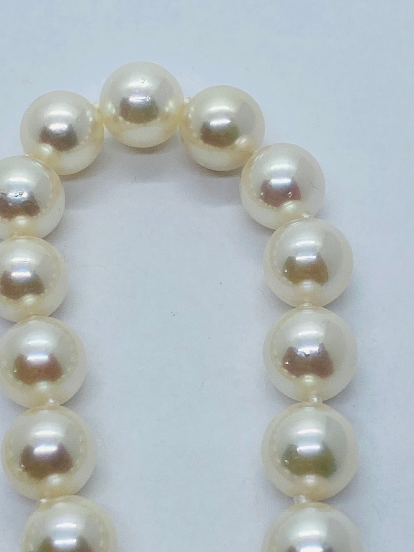 $2750 PEARL NECKLACE TIFFANY & CO STAMP IN WHITE GOLD 18K 17” 7-7.5MM PEARLS