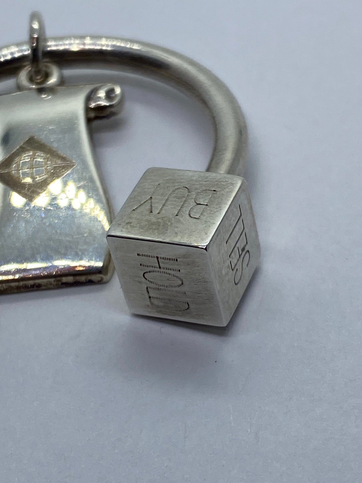 Tiffany & Co Silver Buy Sell Hold Key Ring Key Chain!