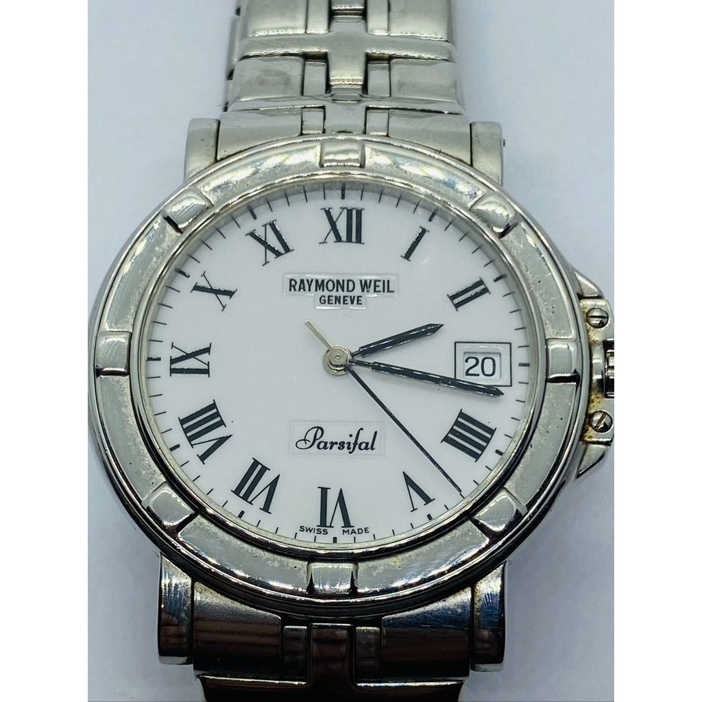 Raymond Weil Parsifal 9551 Stainless Steel White Dial 6.75"