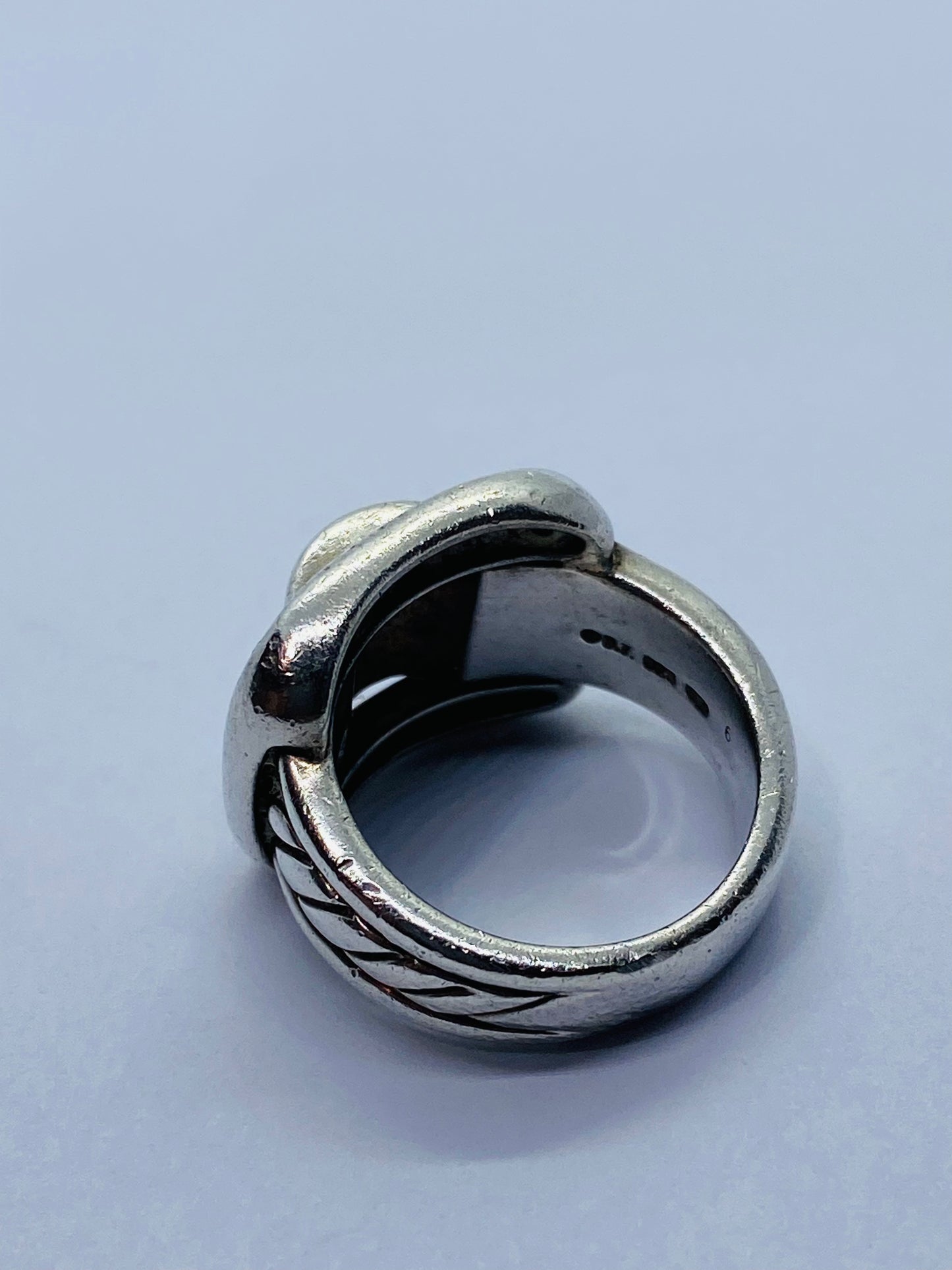 David Yurman Sterling Silver Cable Diamond Buckle Band size 6