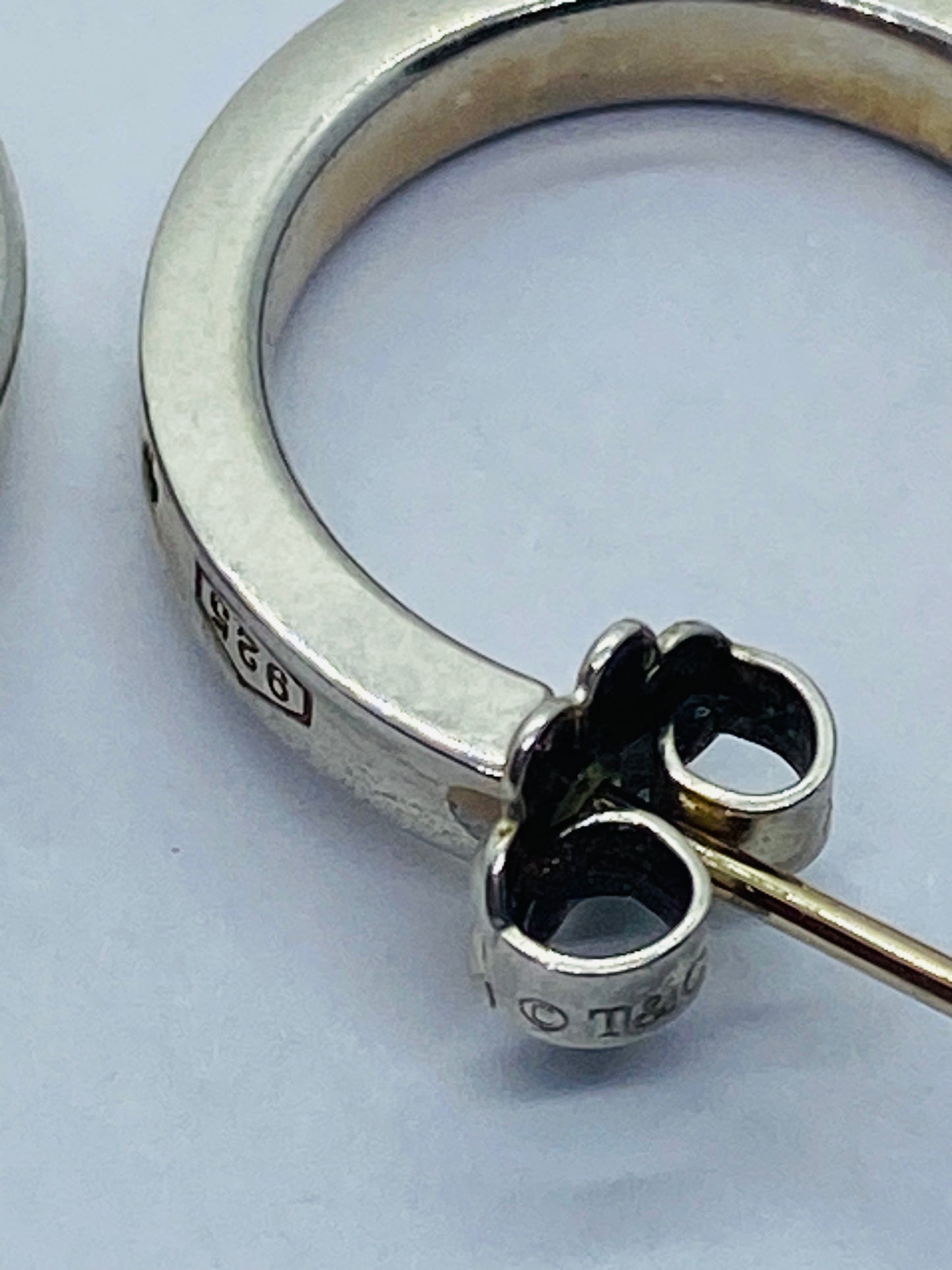 Vintage silver TIFFANY & CO. SMALL HOOPS 1837 earrings 3MM 18MM