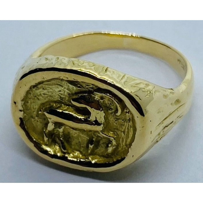 TIFFANY & Co 18K 750 GOLD ZODIAC RING Size 5