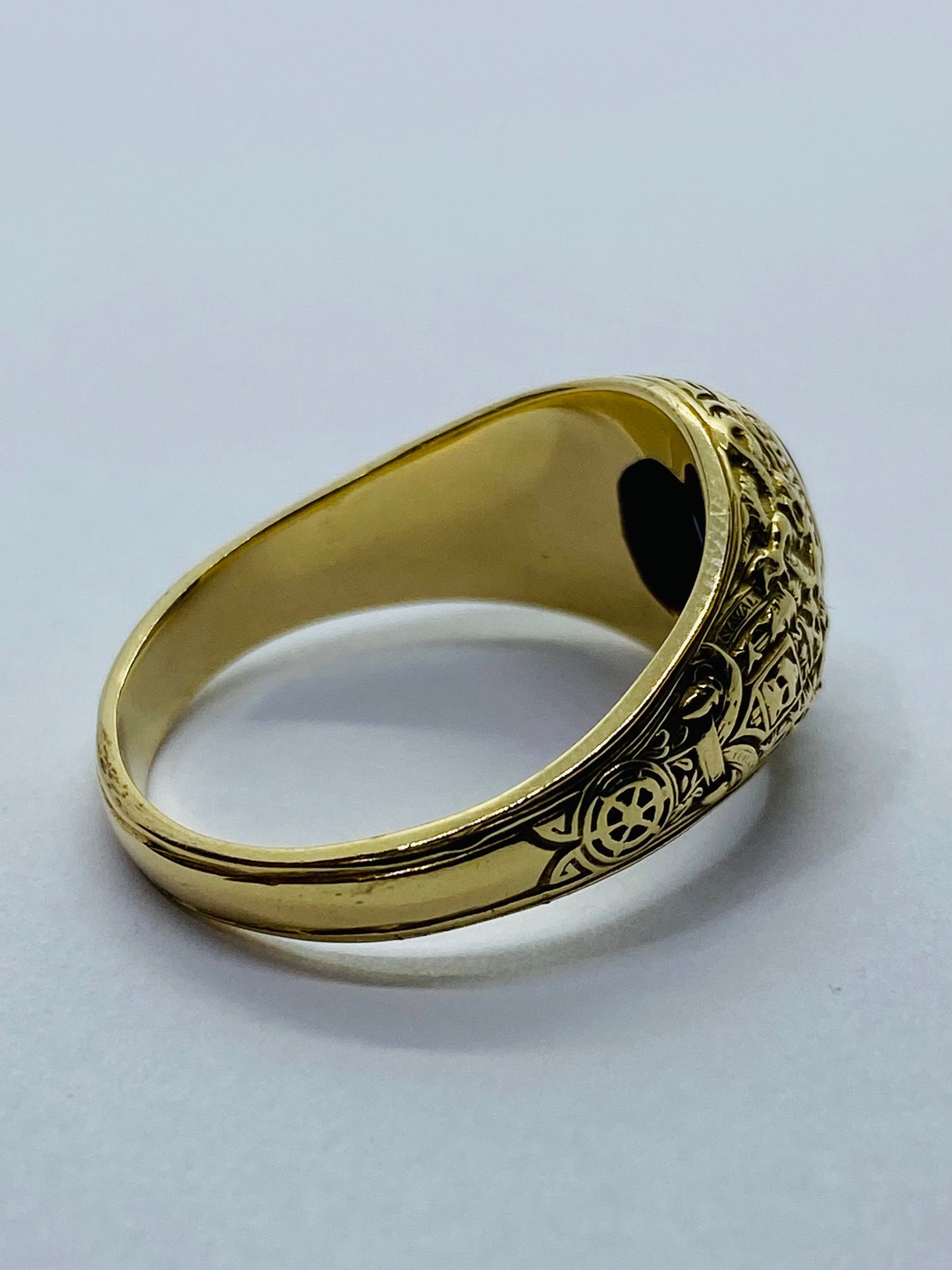 Tiffany & Co 14K Gold Naval Academy Class Ring 1929 Oval Amethyst Size 8.25