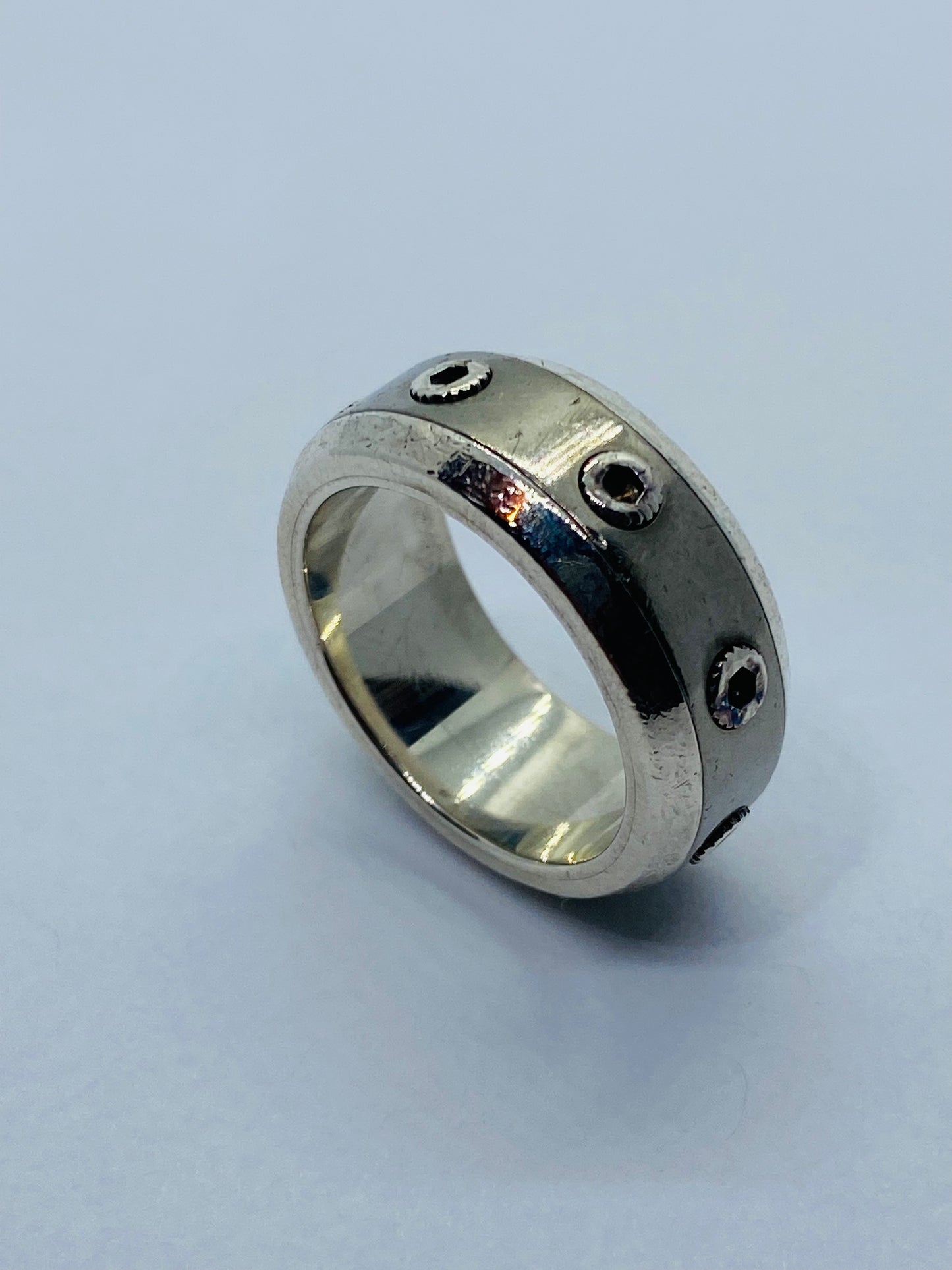 Tiffany & Co Paloma Picasso Sterling Silver & Titanium Turbo Ring Sz 7