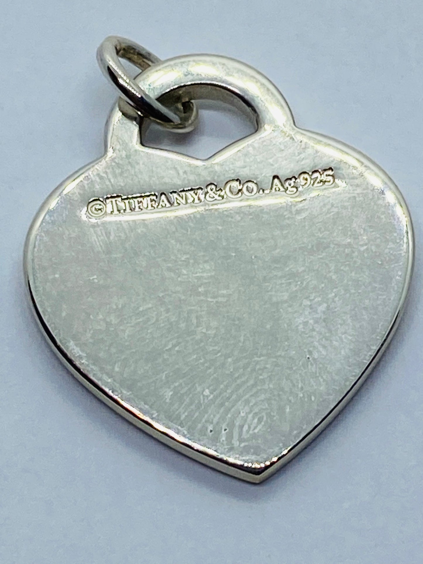 Please Return To Tiffany & Co. NYC Pink Enamel Heart Sterling Silver Pendant