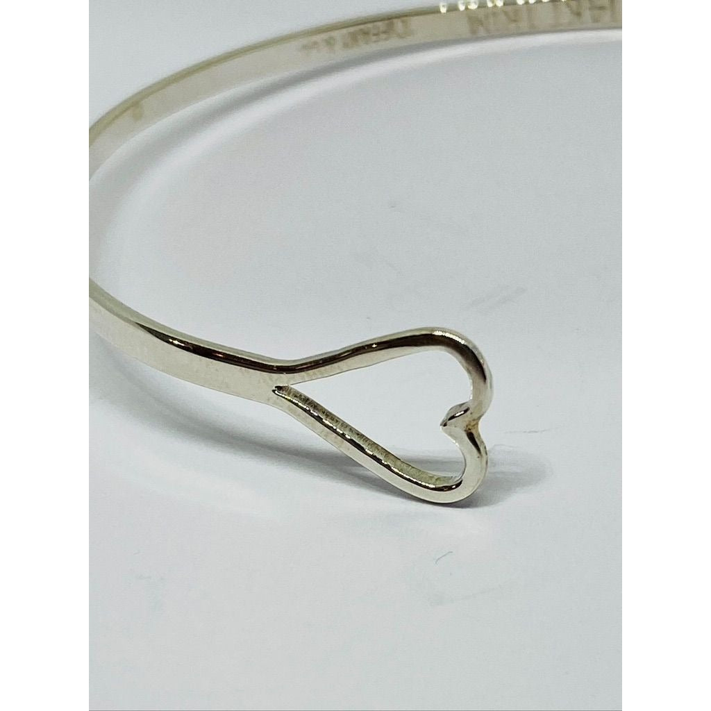 Tiffany & Co. Double Heart Bangle Bracelet in Sterling Silver & 14K Gold Balls