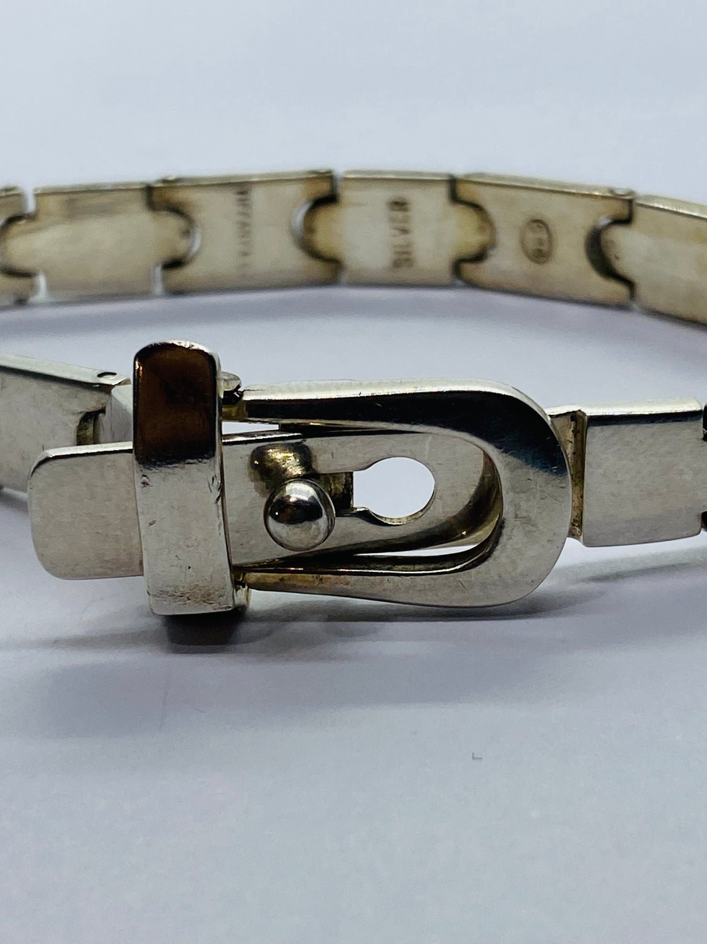 Tiffany & Co Belt Buckle 925 Sterling Silver Bracelet 6” 15mm Wide RARE