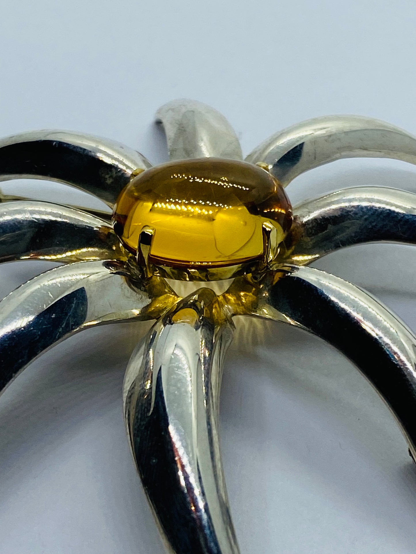 Tiffany & Co Fireworks Large Brooch With Citrine 1995 925 Sterling 750/18K Gold