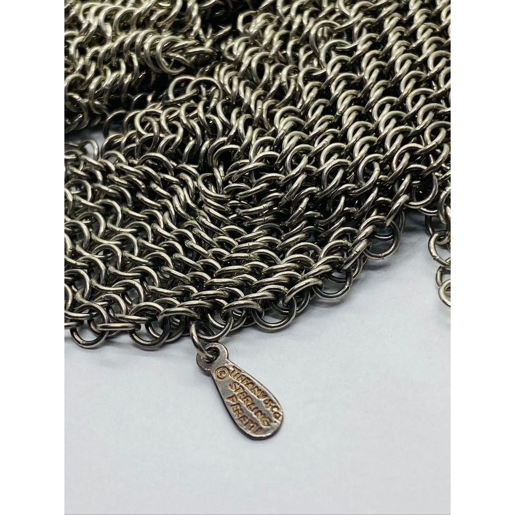 Tiffany & Co Peretti 925 Sterling Silver Extra Long XL Mesh Scarf Necklace 49”