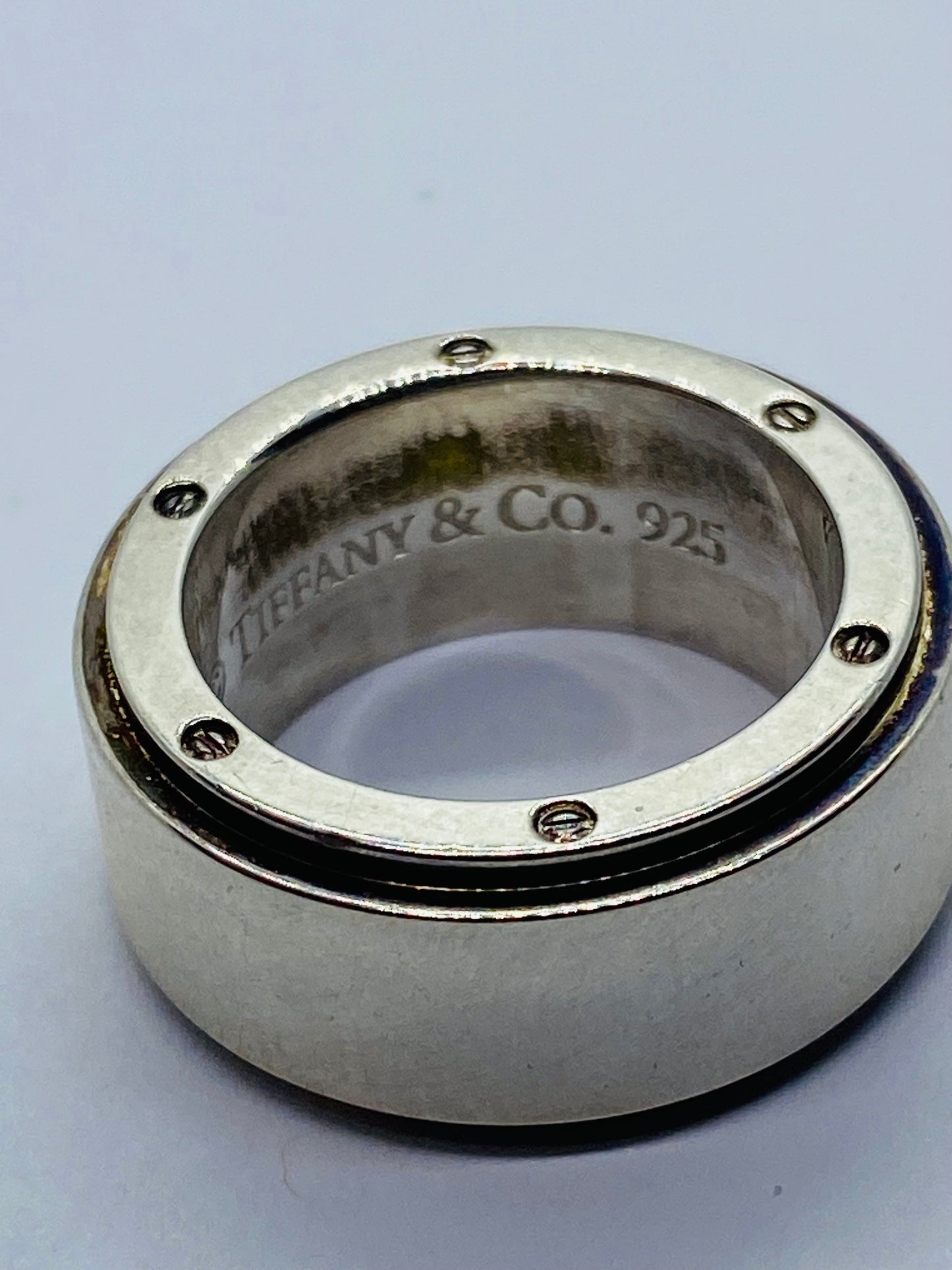 Tiffany & Co Silver Wide Metropolis Ring Size 5