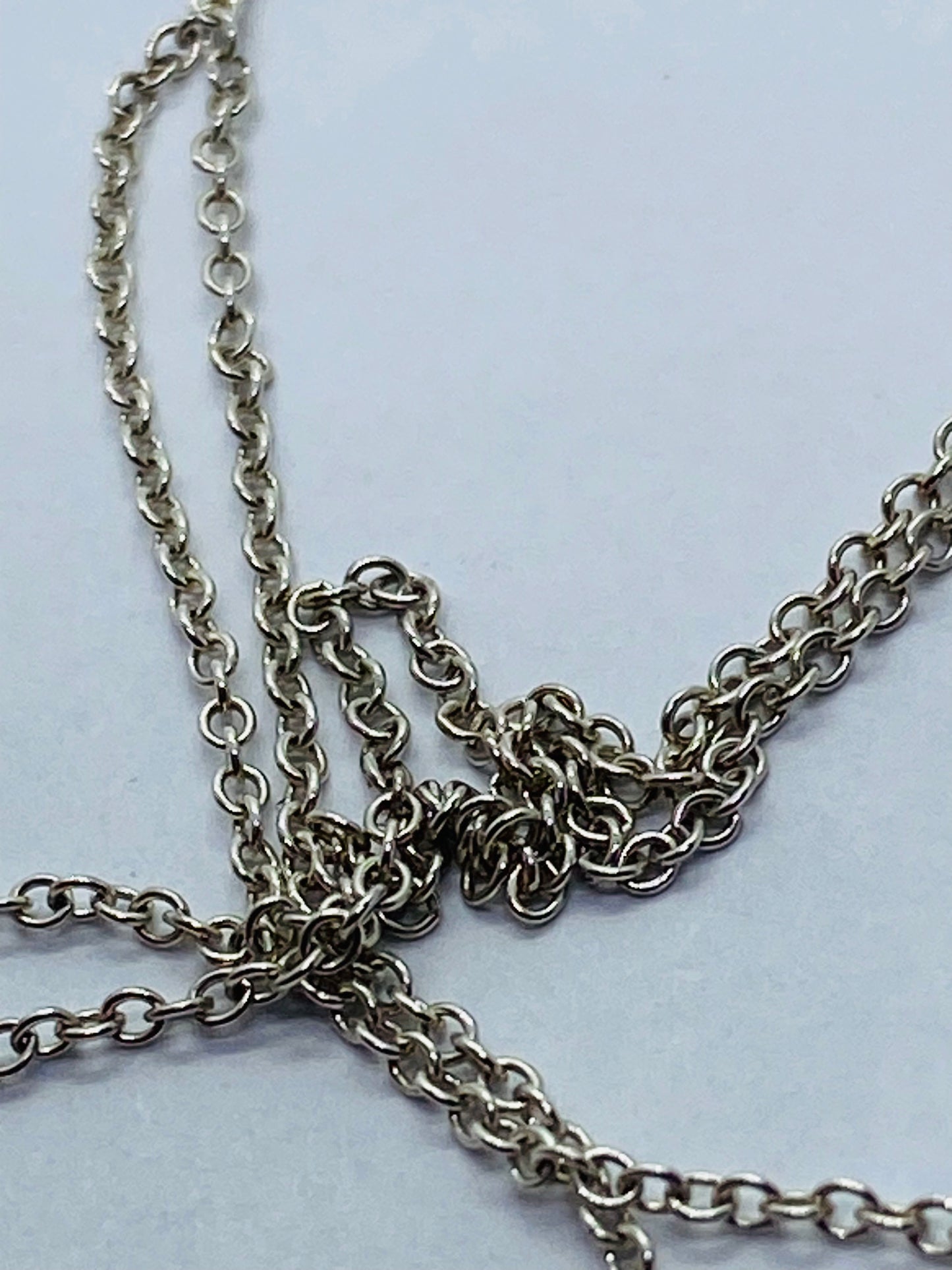 Tiffany & Co Silver Diamond Key Heart Pendant Charm T & Co 16.5”