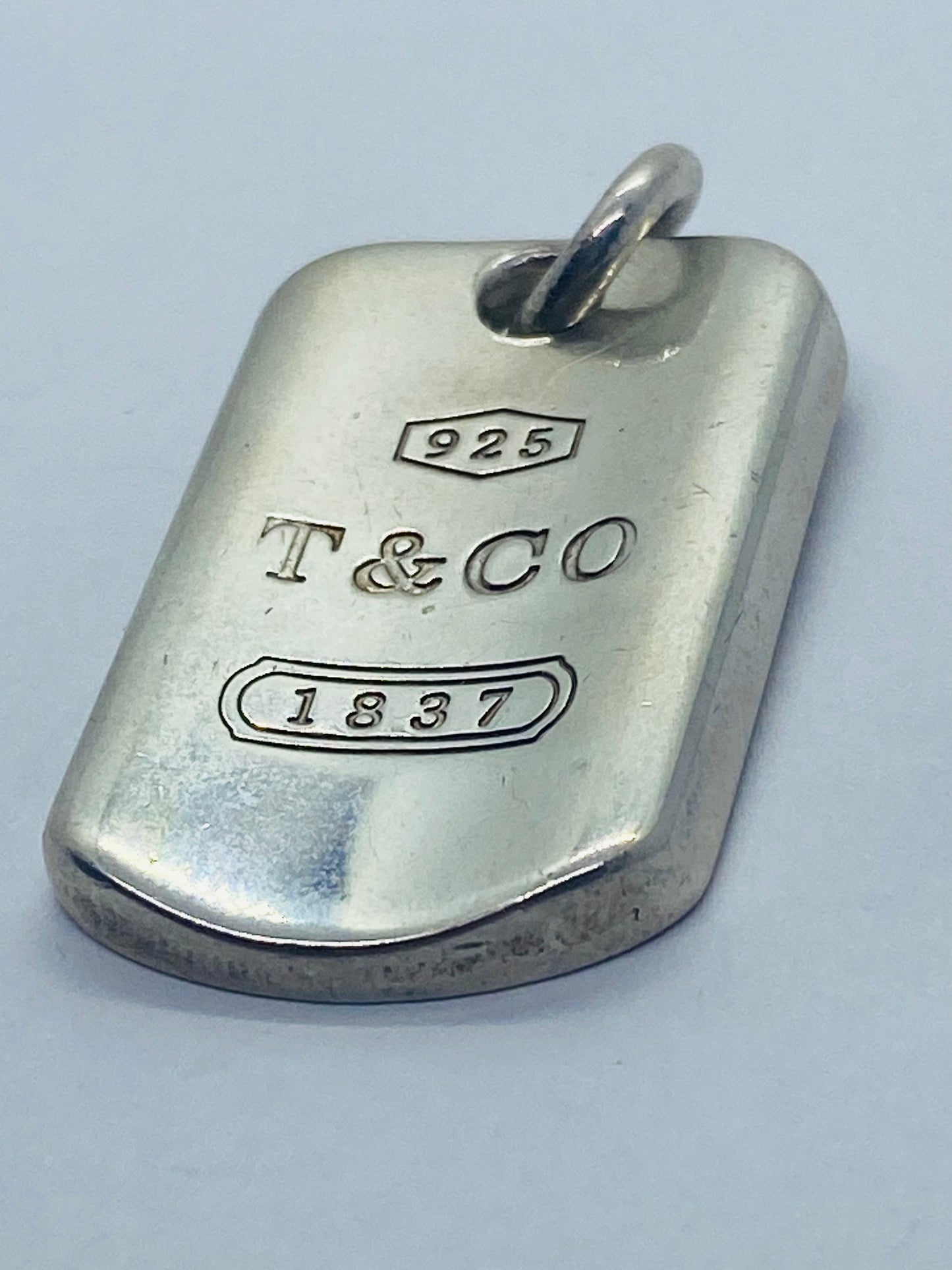 Tiffany & Co 1837 Dog Tag Charm Sterling Silver
