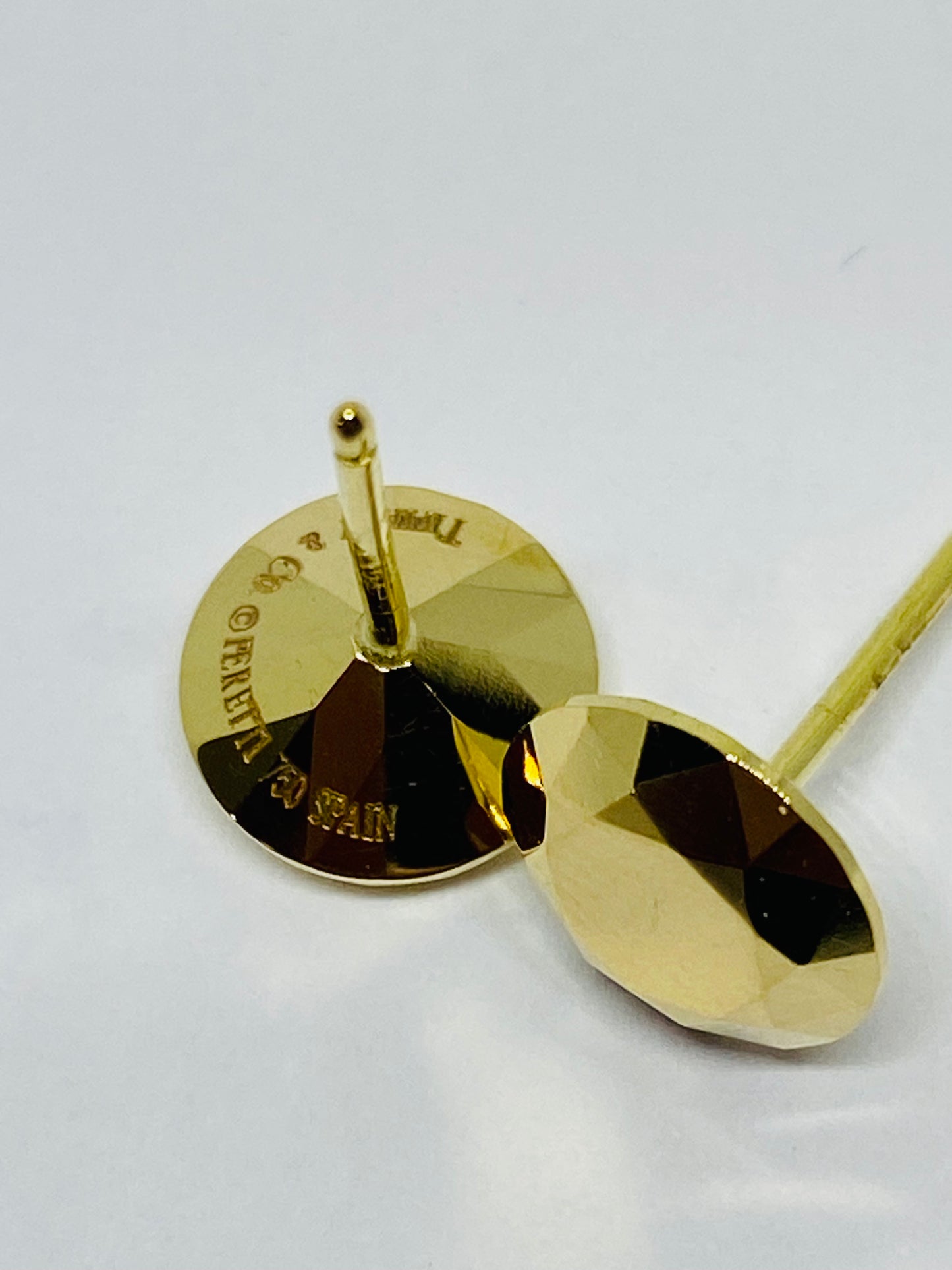 Tiffany & Co Vintage Elsa Peretti 18k Yellow Gold 2 Carat FACET Pierced Earrings