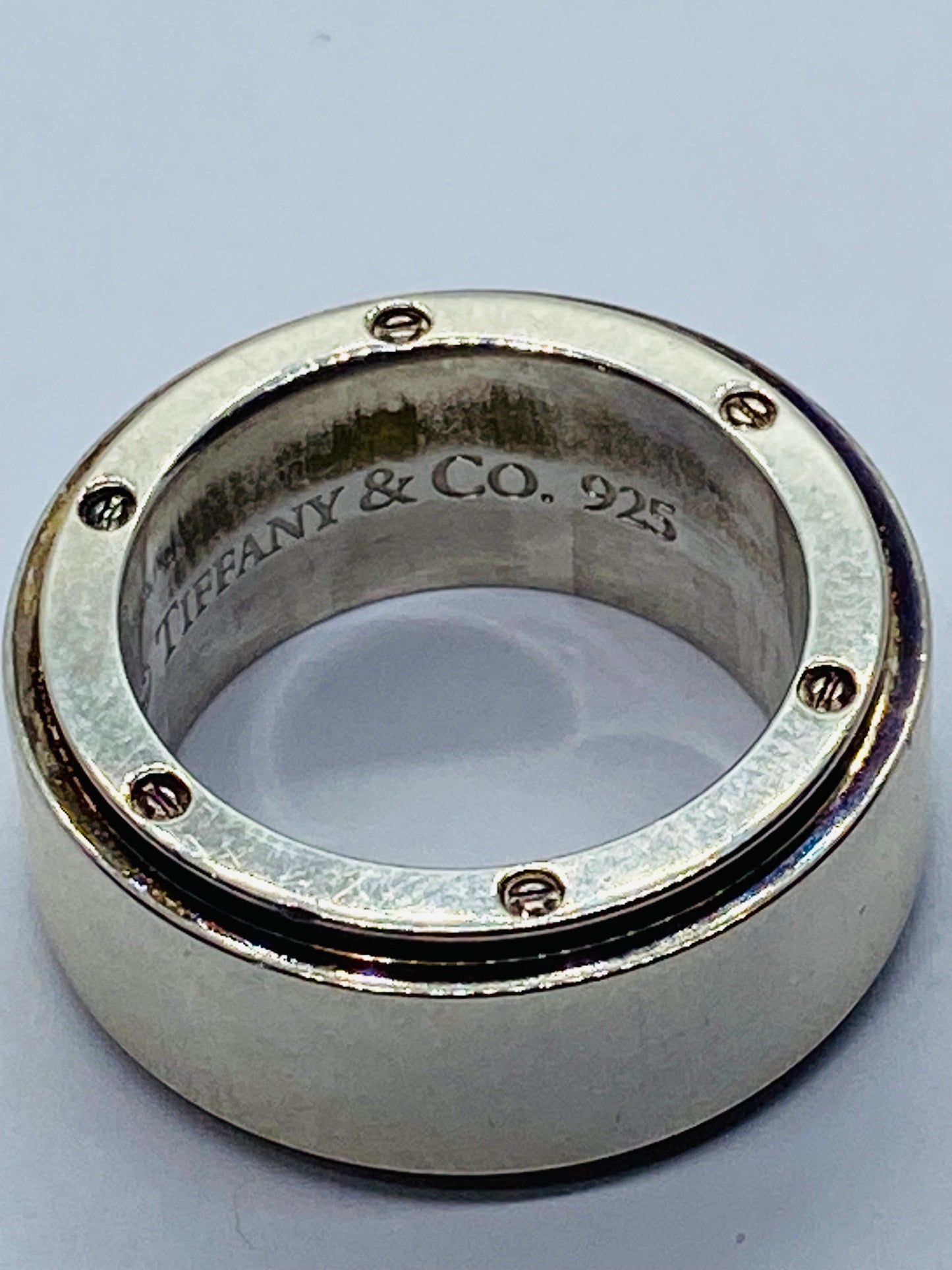 Tiffany & Co Silver Wide Metropolis Ring Size 5