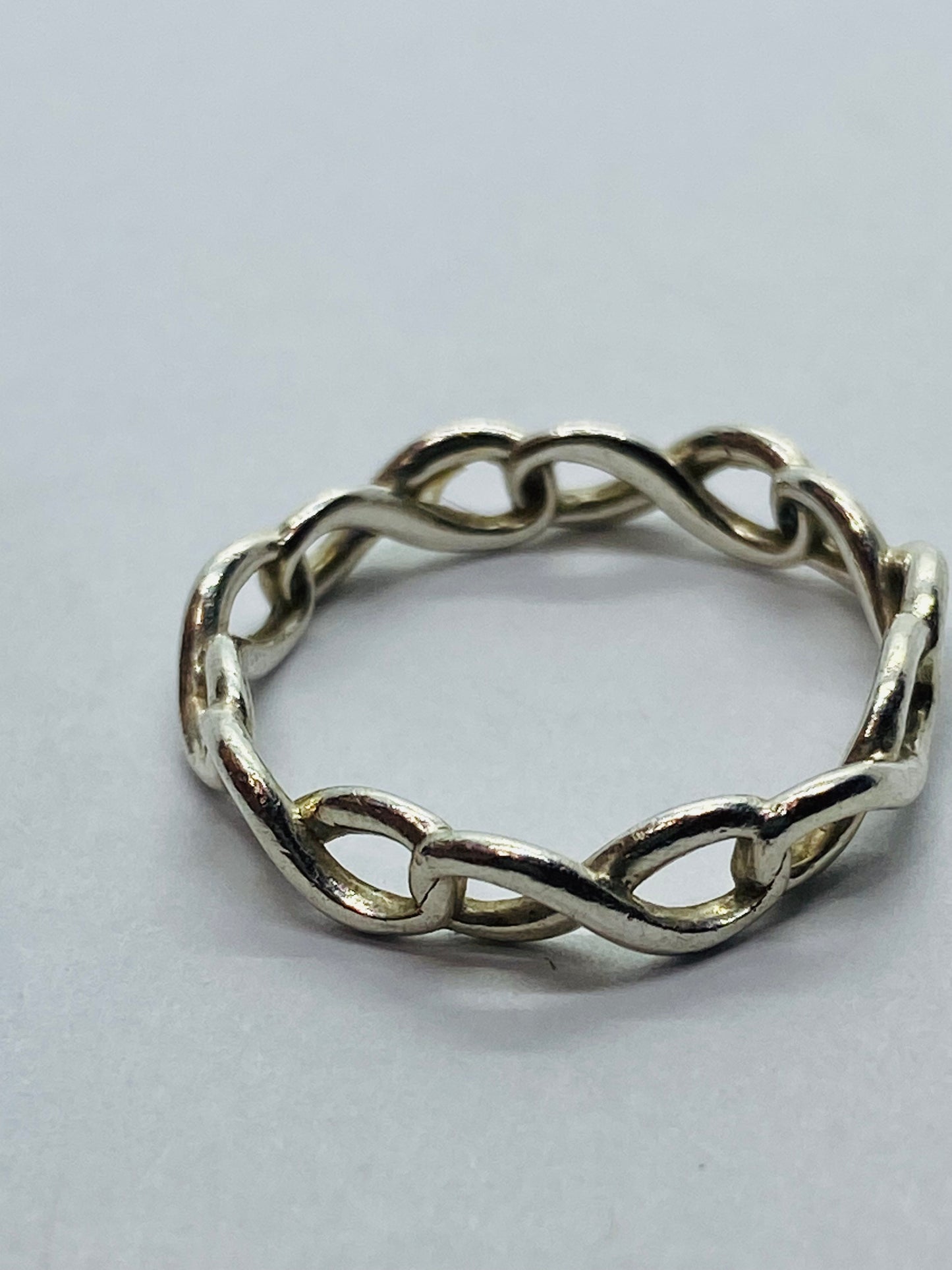 Tiffany & Co. Sterling Silver 925 Infinity Narrow Band Ring Size 5