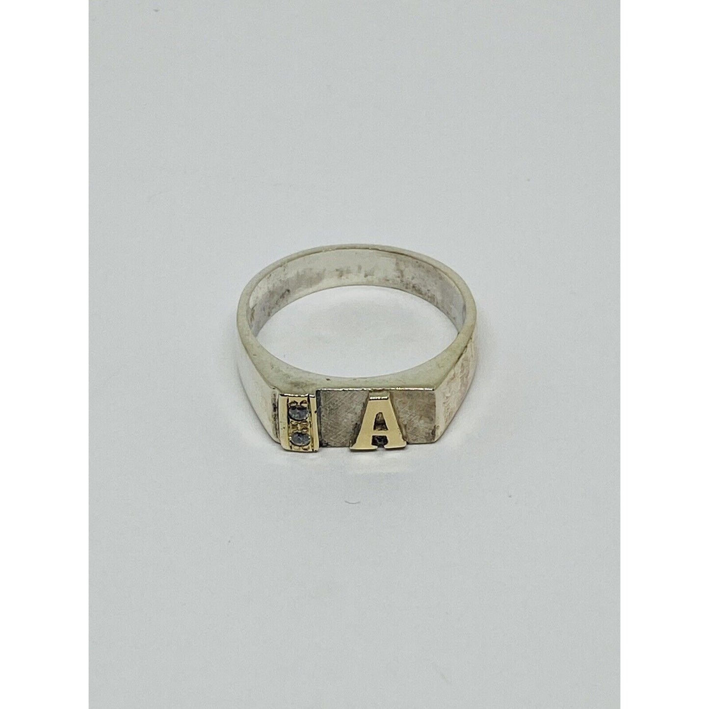 Sterling Silver 18k Gold Letter Initial A Ring Size 5.75