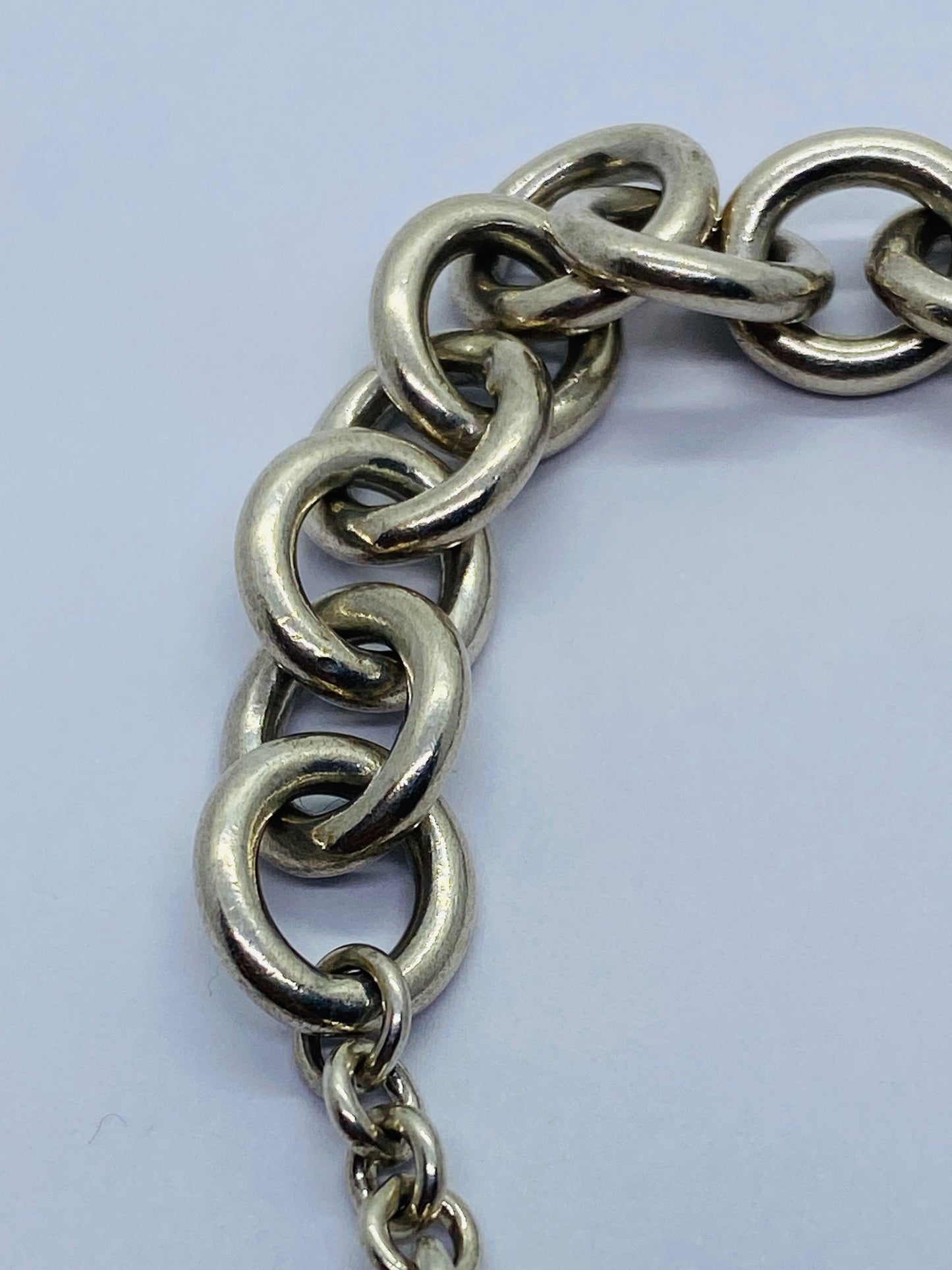 Return To Tiffany & Co 7.5" New Version Toggle Love Heart Bracelet Silver