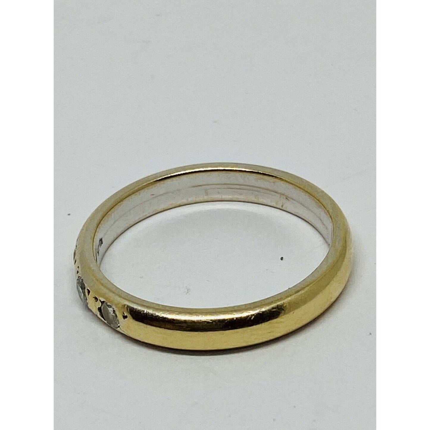 14K Two Tone Gold 0.18 Ct Diamond Band Ring 5 Grams Size 10