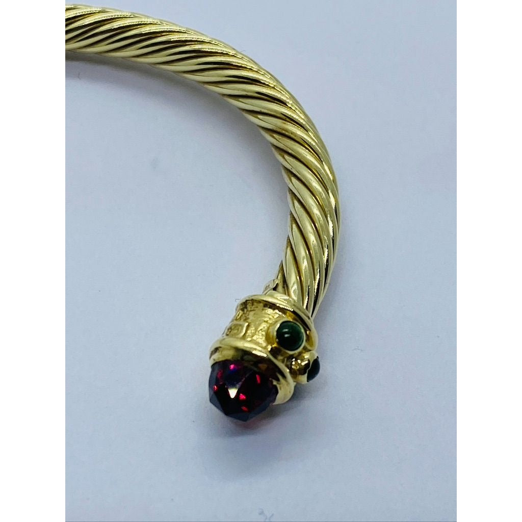 David Yurman Renaissance14K With Red and Green Stones 16.7g Bracelet