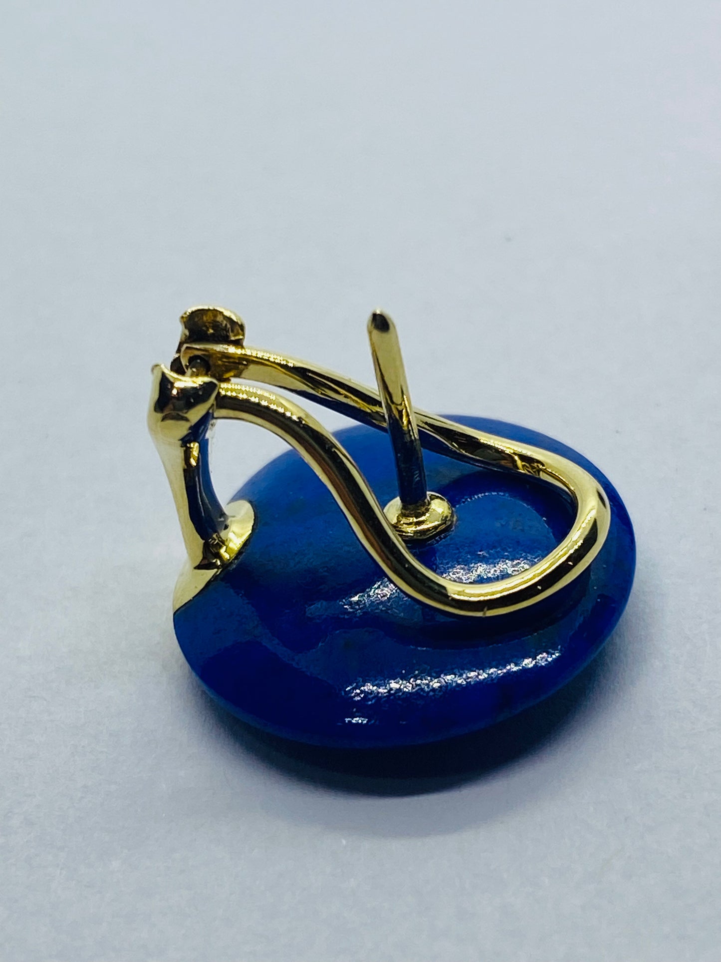 TIFFANY & CO 1976 ANGELA CUMMINGS 18 KT LENTILS EARRINGS WITH LAPIS LAZULI RARE