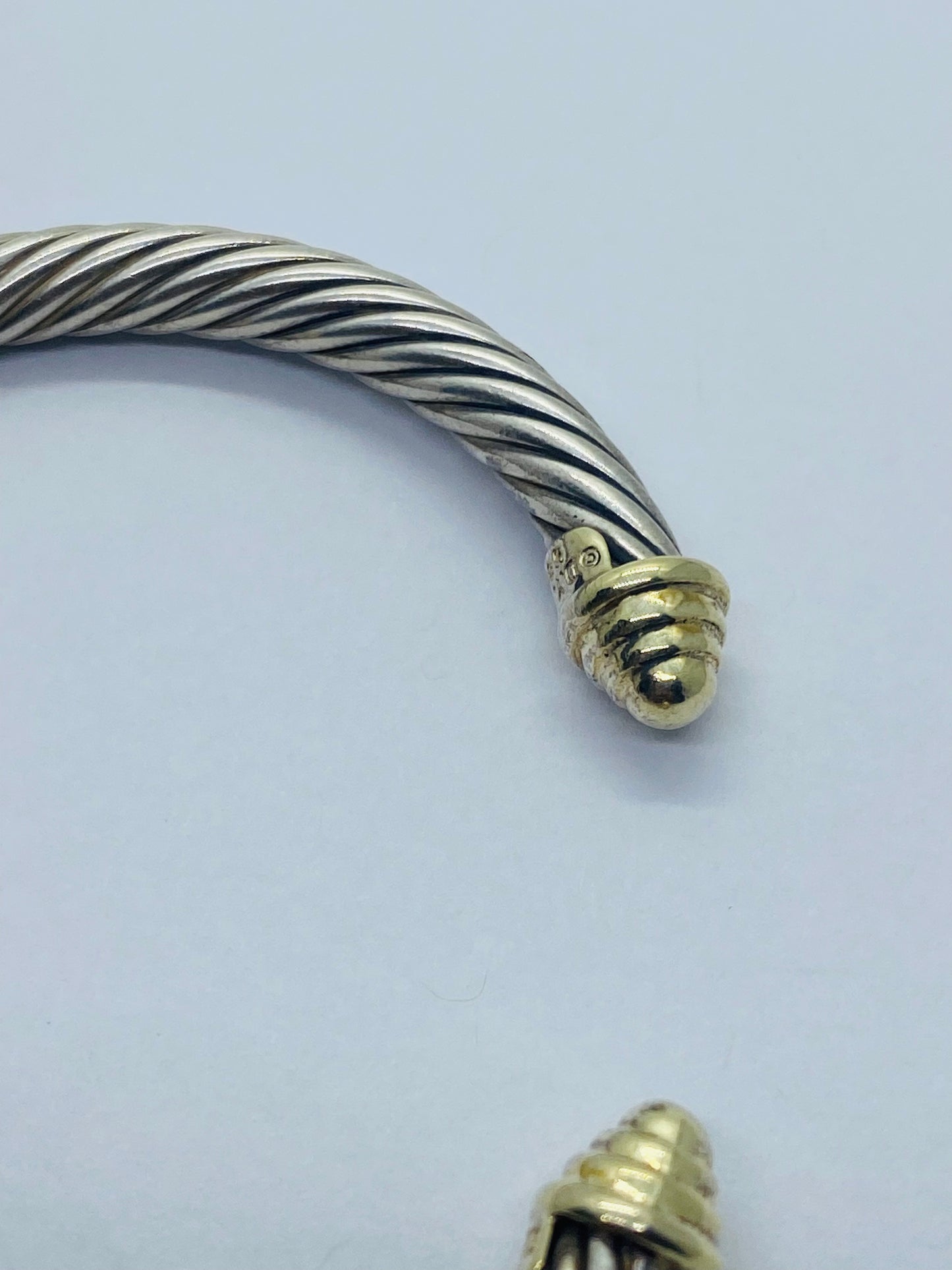 David Yurman Cable Bracelet Size 6.5” 14k Gold 5mm 925 Sterling silver $480