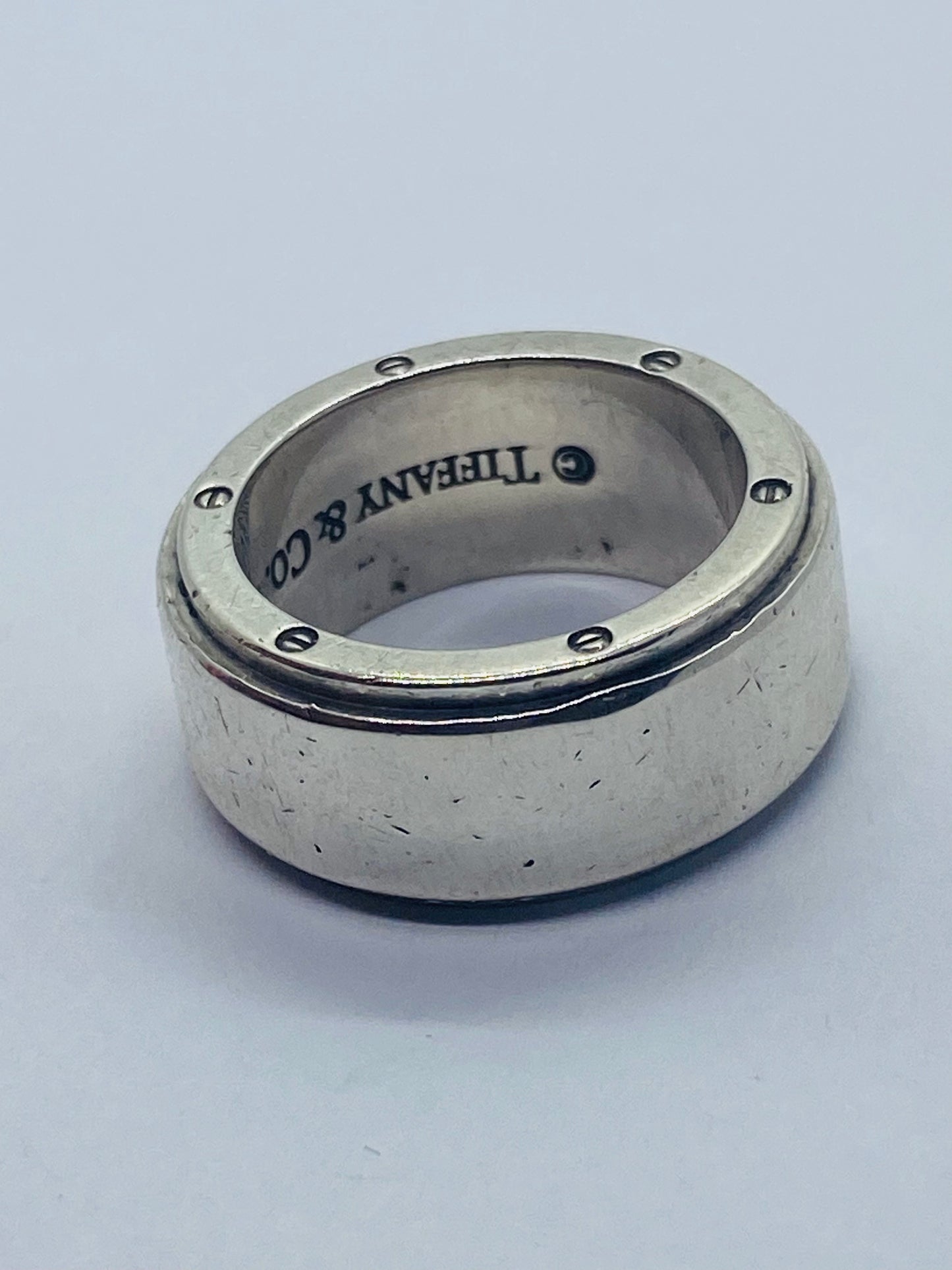Tiffany & Co Silver Wide Metropolis Ring Size 6