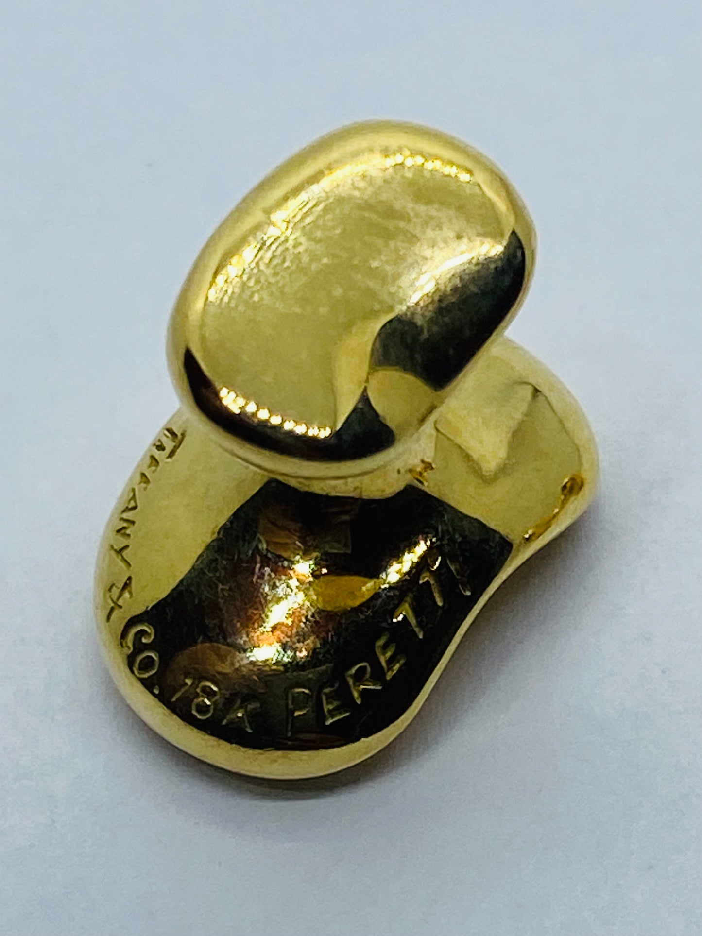 TIFFANY & CO SOLID 18KT 750 YELLOW GOLD ELSA PERETTI BEAN SHAPED CUFFLINKS CUFF