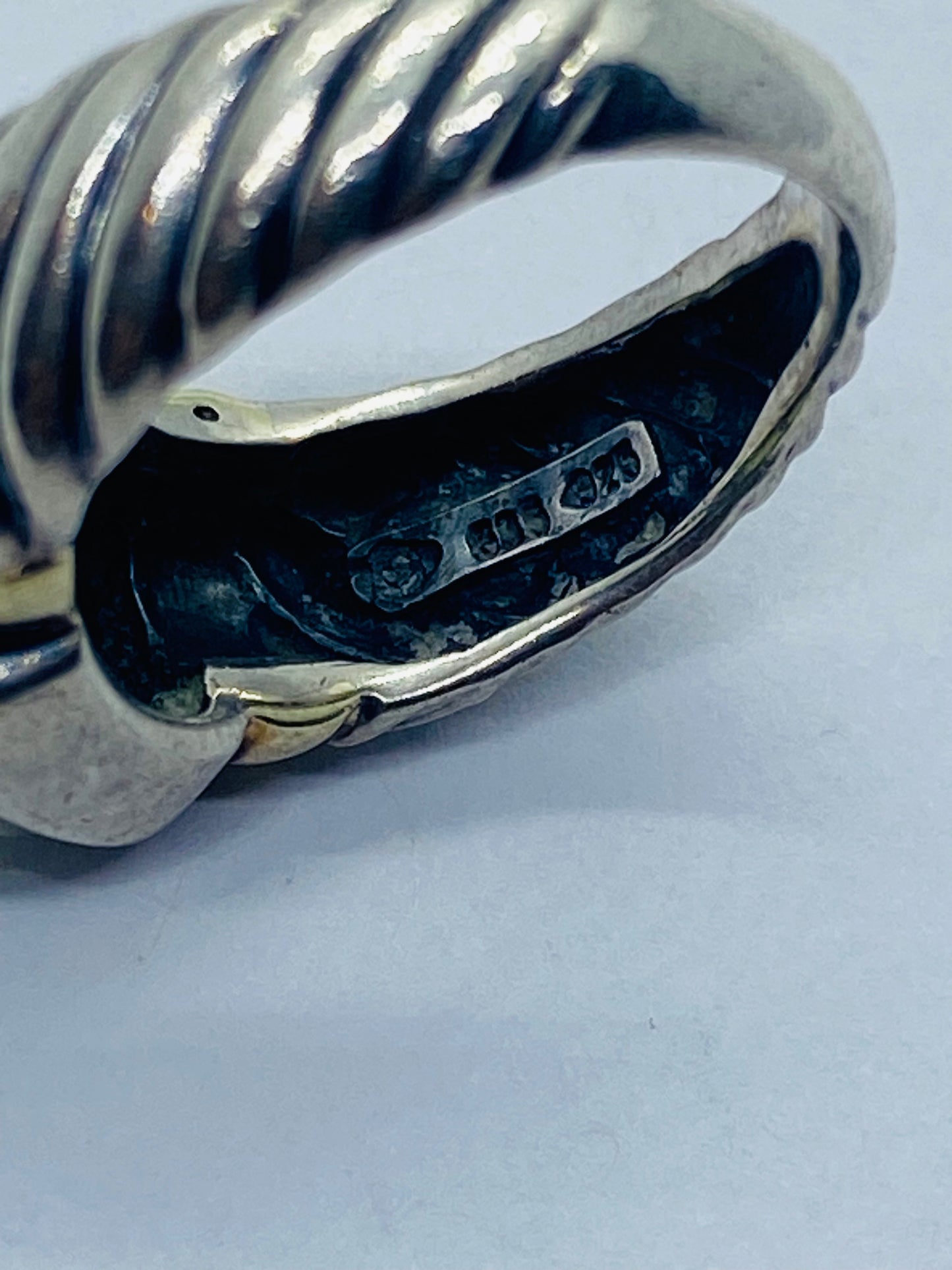 David Yurman 925 Sterling Silver 14K Yellow Gold Peridot Cable Dome Ring 6.5