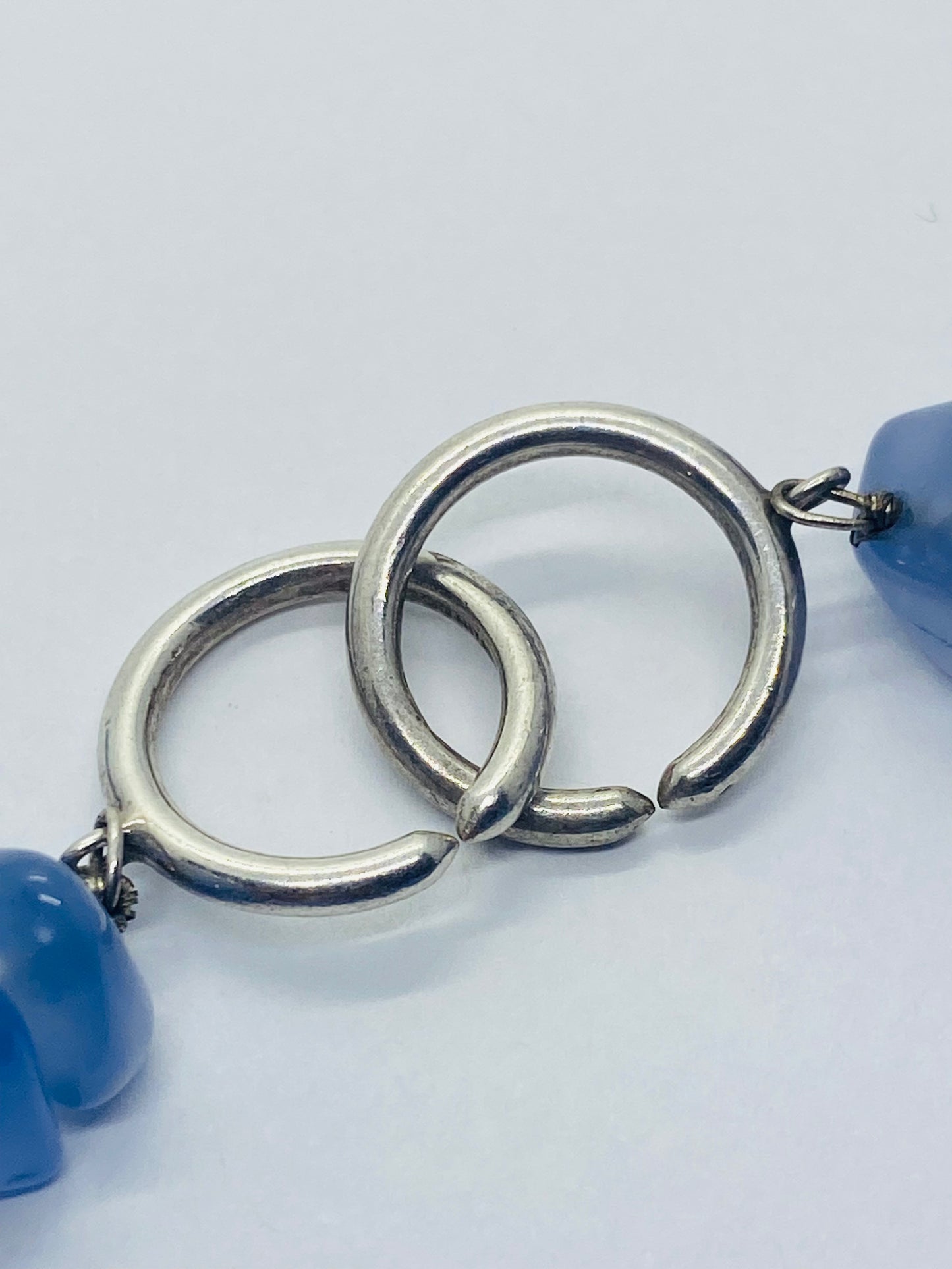 TIFFANY & CO PALOMA PICASSO STERLING SILVER BLUE CHALCEDONY BEAD NECKLACE 20.5”
