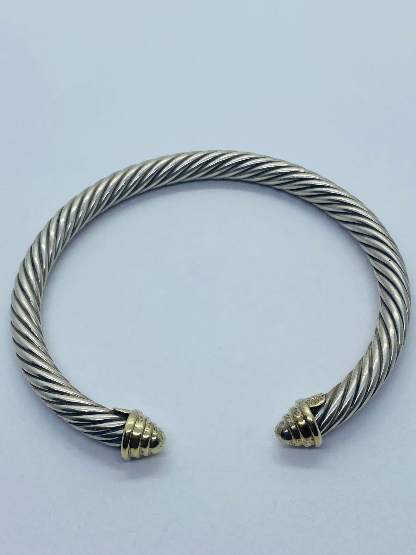 David Yurman Cable Bracelet Size 6.5” 14k Gold 5mm 925 Sterling silver $480
