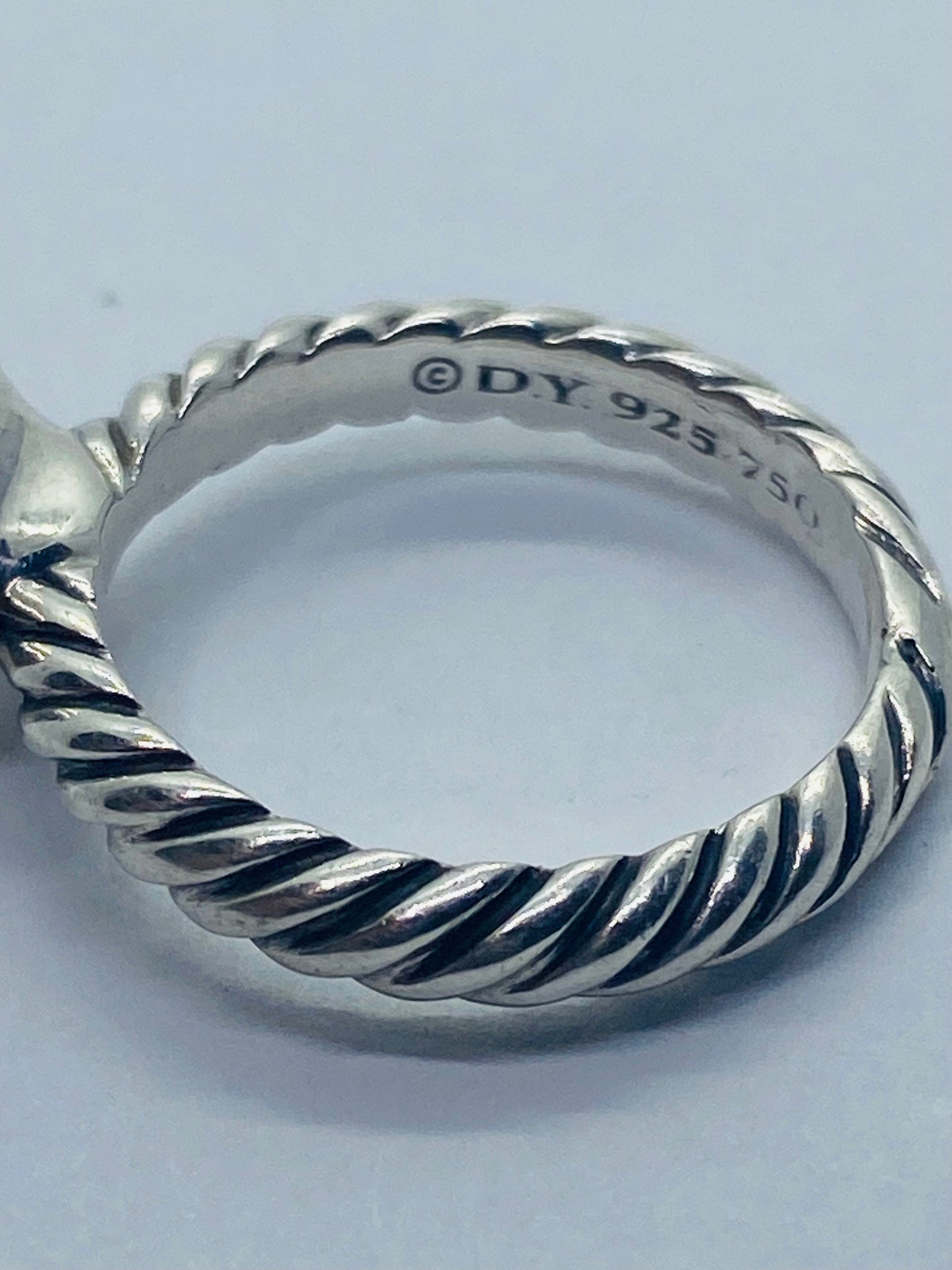 DAVID YURMAN STERLING SILVER 18K GOLD NOBLESSE HAMPTON BLUE RING SIZE 4.75