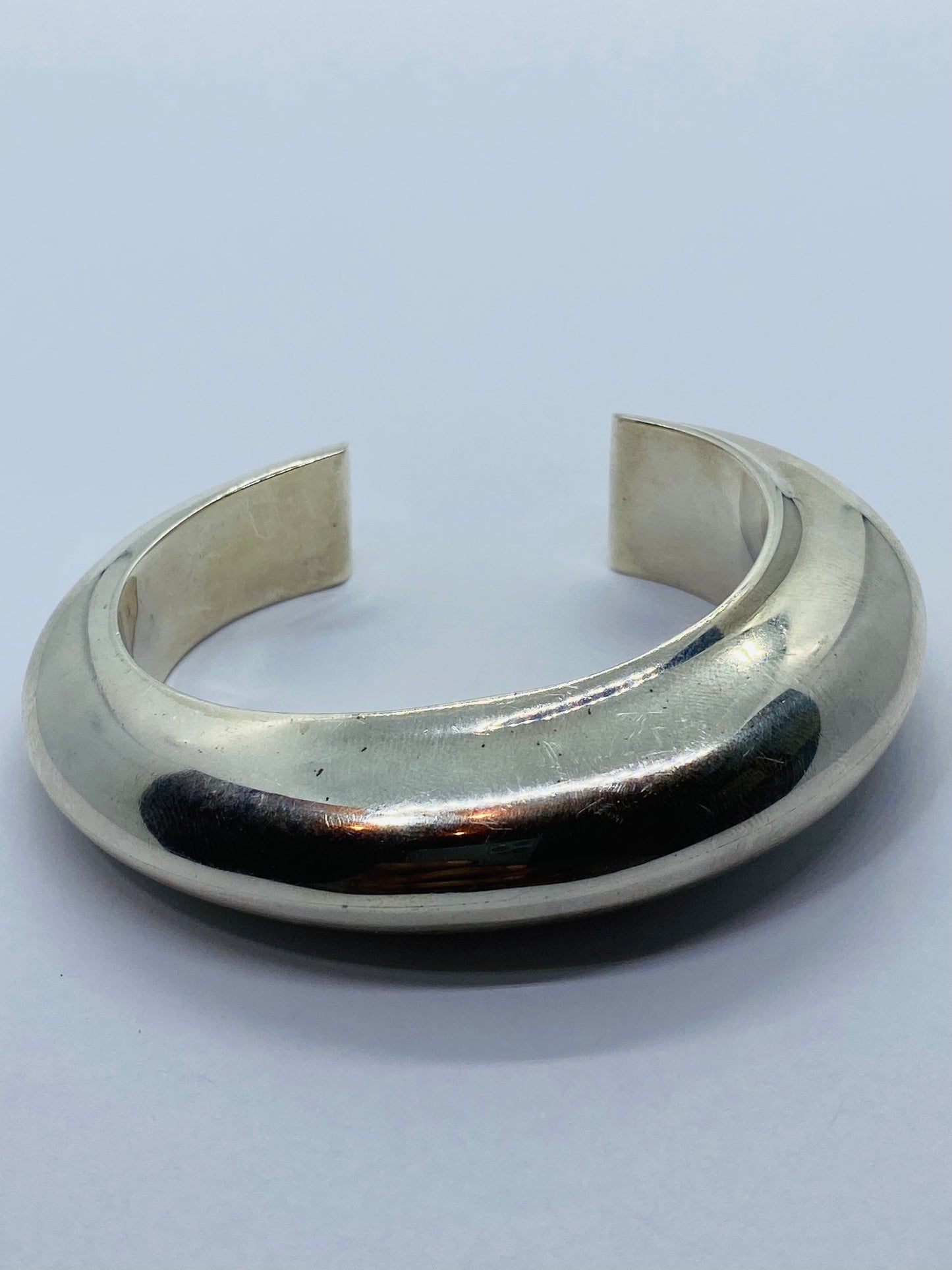 RARE Tiffany & Co. Rare Asymmetrical 925 Sterling Domed Cuff Bracelet