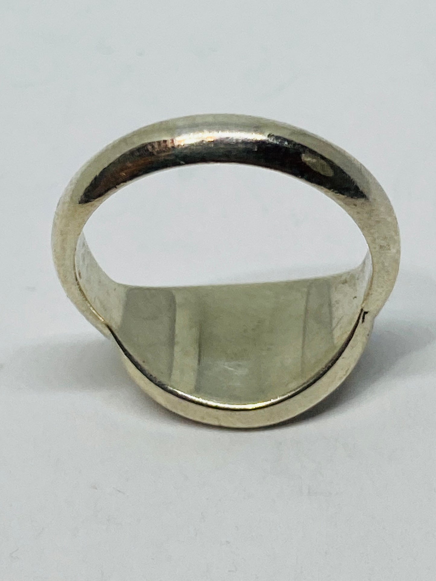 Please Return To Tiffany & Co Sterling Silver Oval Signet Band Ring 4.5