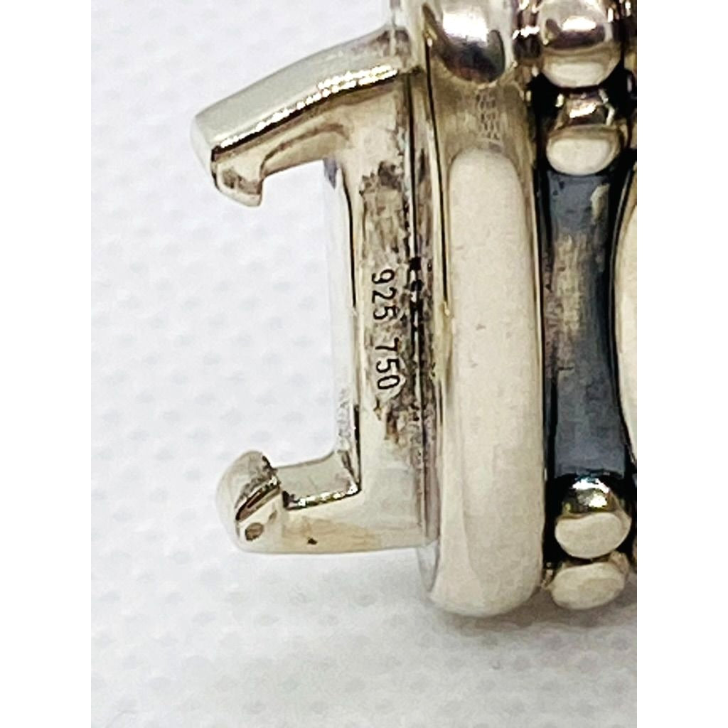 Lagos Caviar Bangle Bracelet Sterling Silver 925 18K 750 Heavy