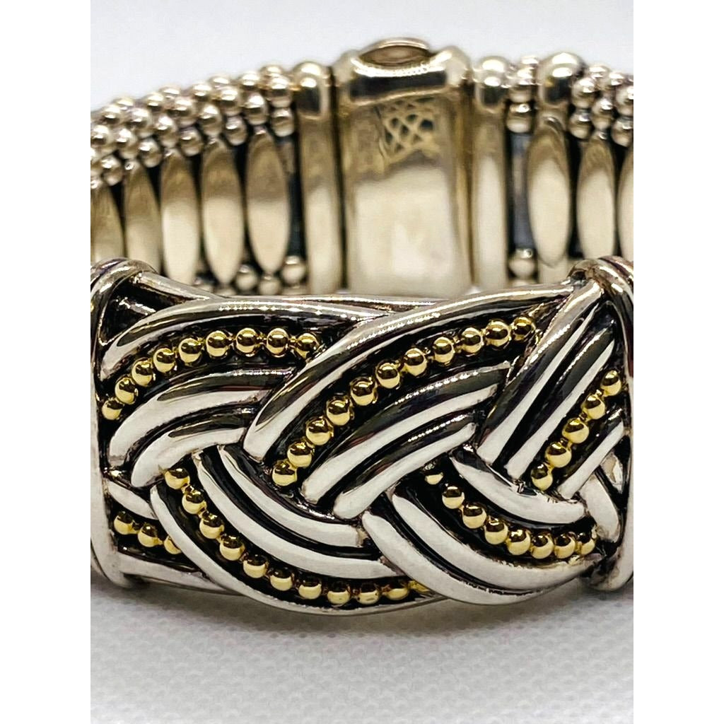 Lagos Caviar Bangle Bracelet Sterling Silver 925 18K 750 Heavy