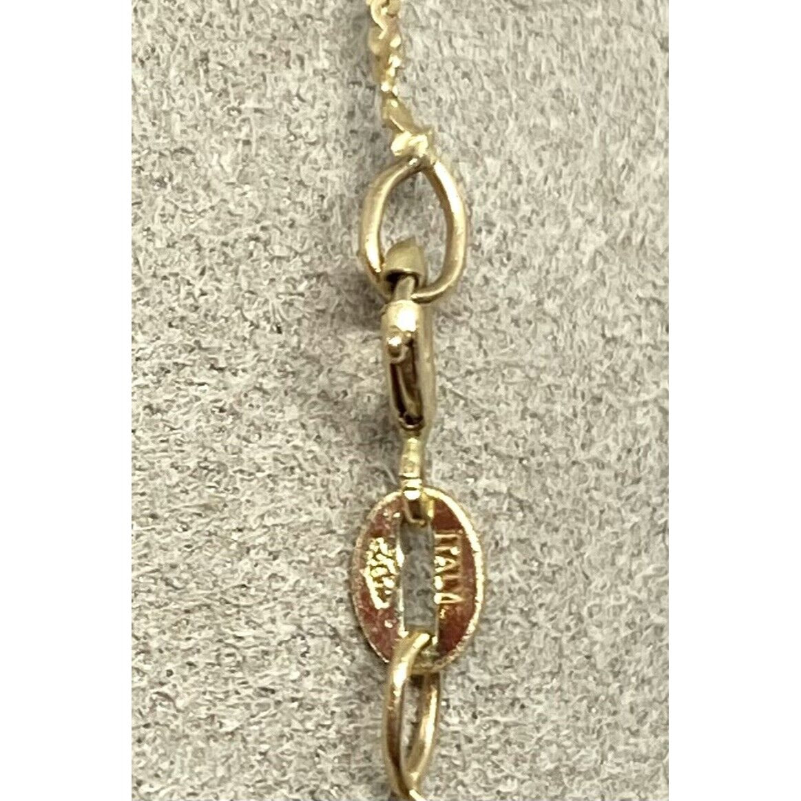 14k Solid Gold Pearl Necklace Marked 15”