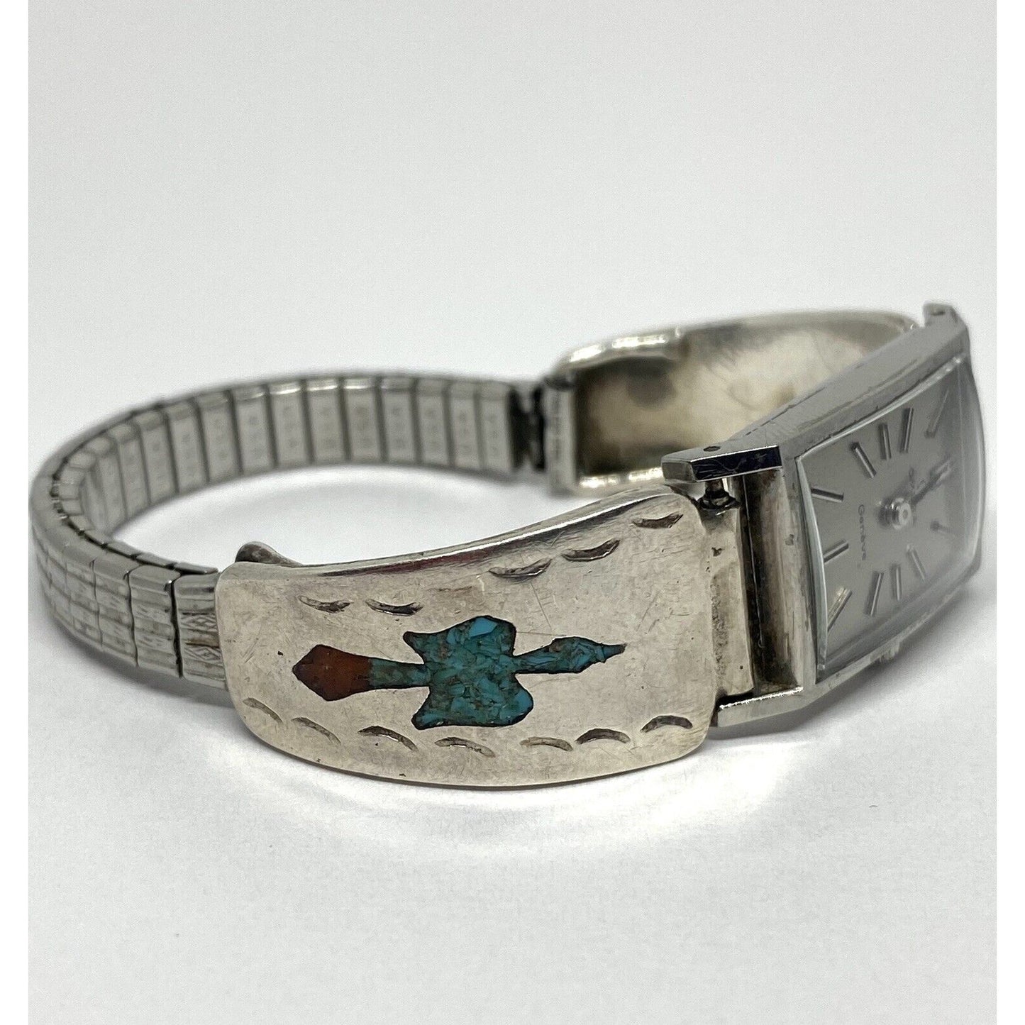 Vintage Navajo Sterling Silver & Omega Ladies Watch