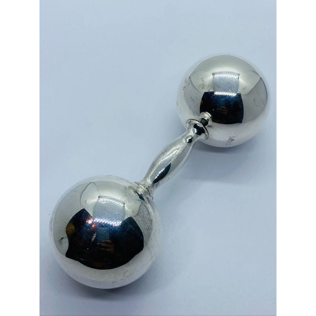 Tiffany & Co. Vintage silver baby rattle 5" From end To End