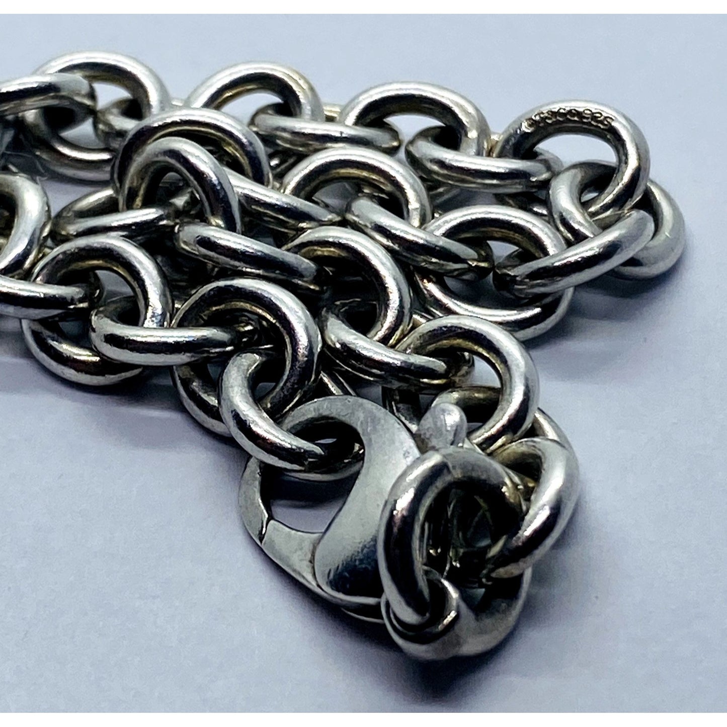 Tiffany & Co Sterling Silver Mens Unisex Rolo 7.25" Round Link Chain Bracelet