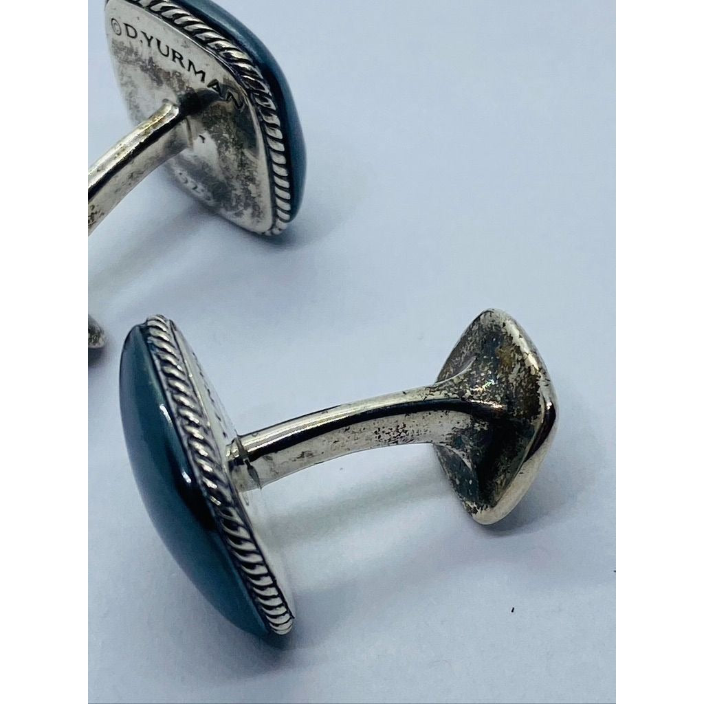 David Yurman Streamline Cuff Links Hematite Sterling Silver